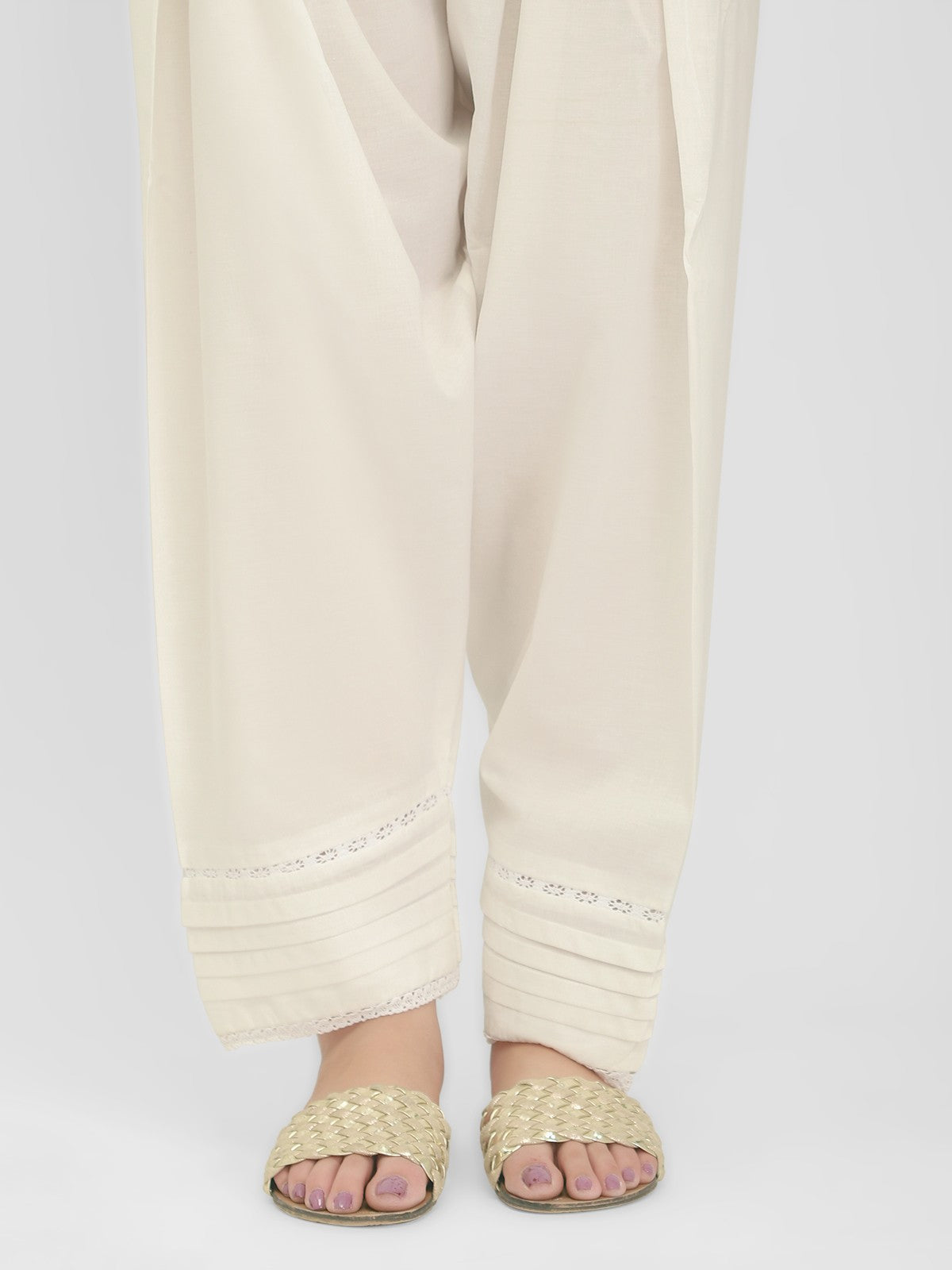 Edenrobe - Women's White Trouser - EWBP21-76314