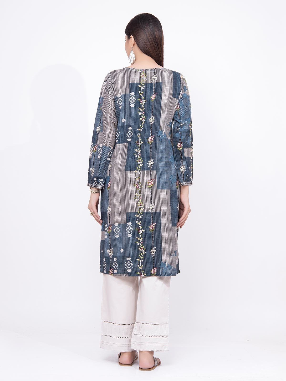 Edenrobe - Pret 1Pc Printed Teal Shirt - EWTKA21-67861