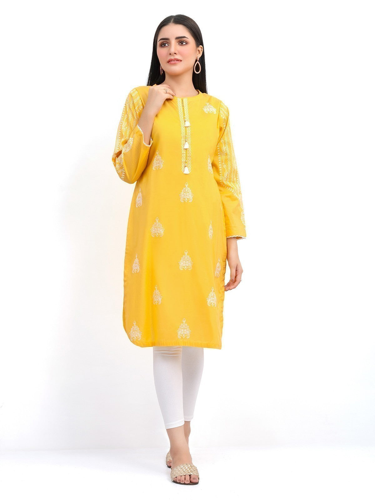 Edenrobe - Pret 1Pc Embroidered Cambric Shirt - EWTKE21-67324