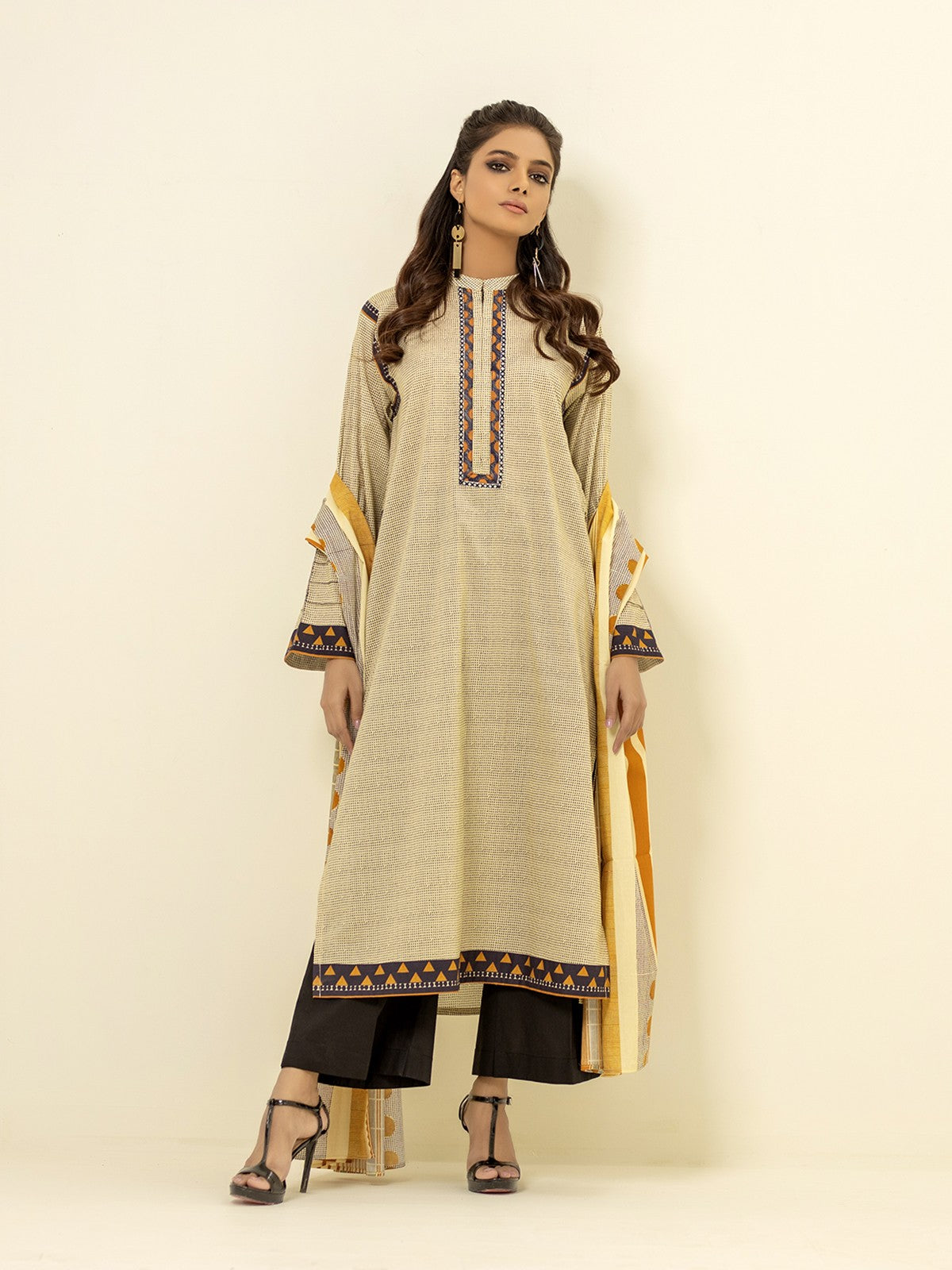 Edenrobe - Pret 2Pc Embroidered Lawn Shirt Dupatta - EWTKE21-67424 (2PC-D)