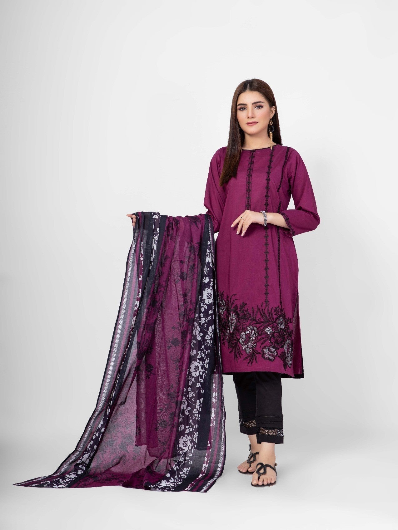 Edenrobe - Pret 2Pc Embroidered Lawn Shirt Dupatta - EWTKE21-67441 (2 PC-D)