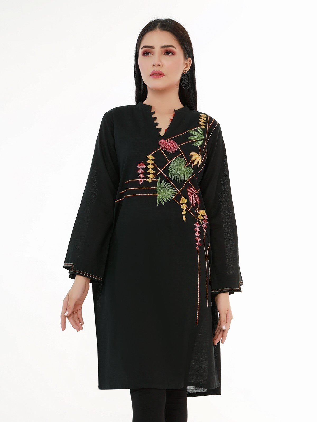 Edenrobe - Pret 1Pc Embroidered Jacquard Shirt - EWTKE21-67444