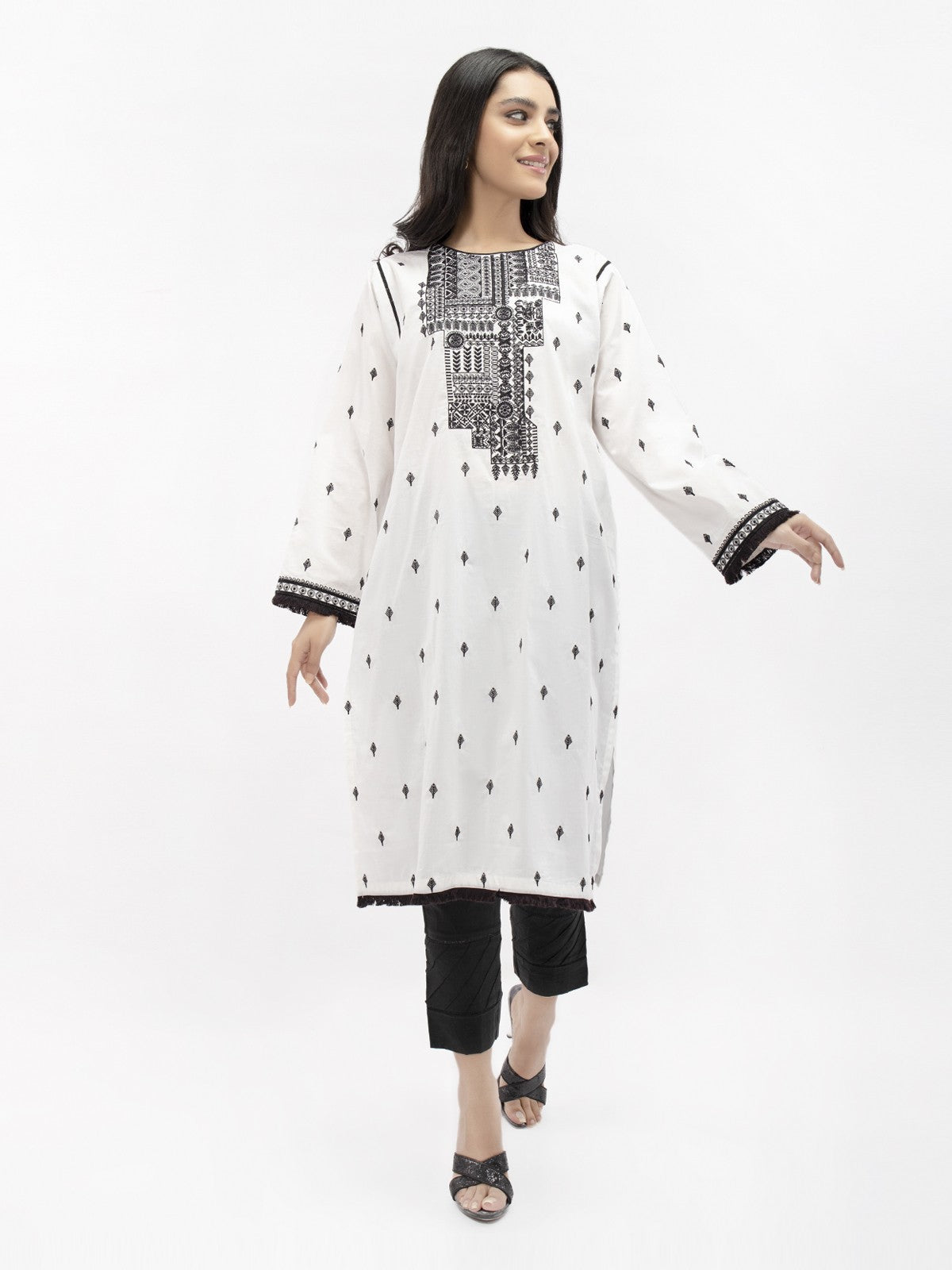 Edenrobe - Pret 1Pc Embroidered Cambric Shirt - EWTKE21-67481