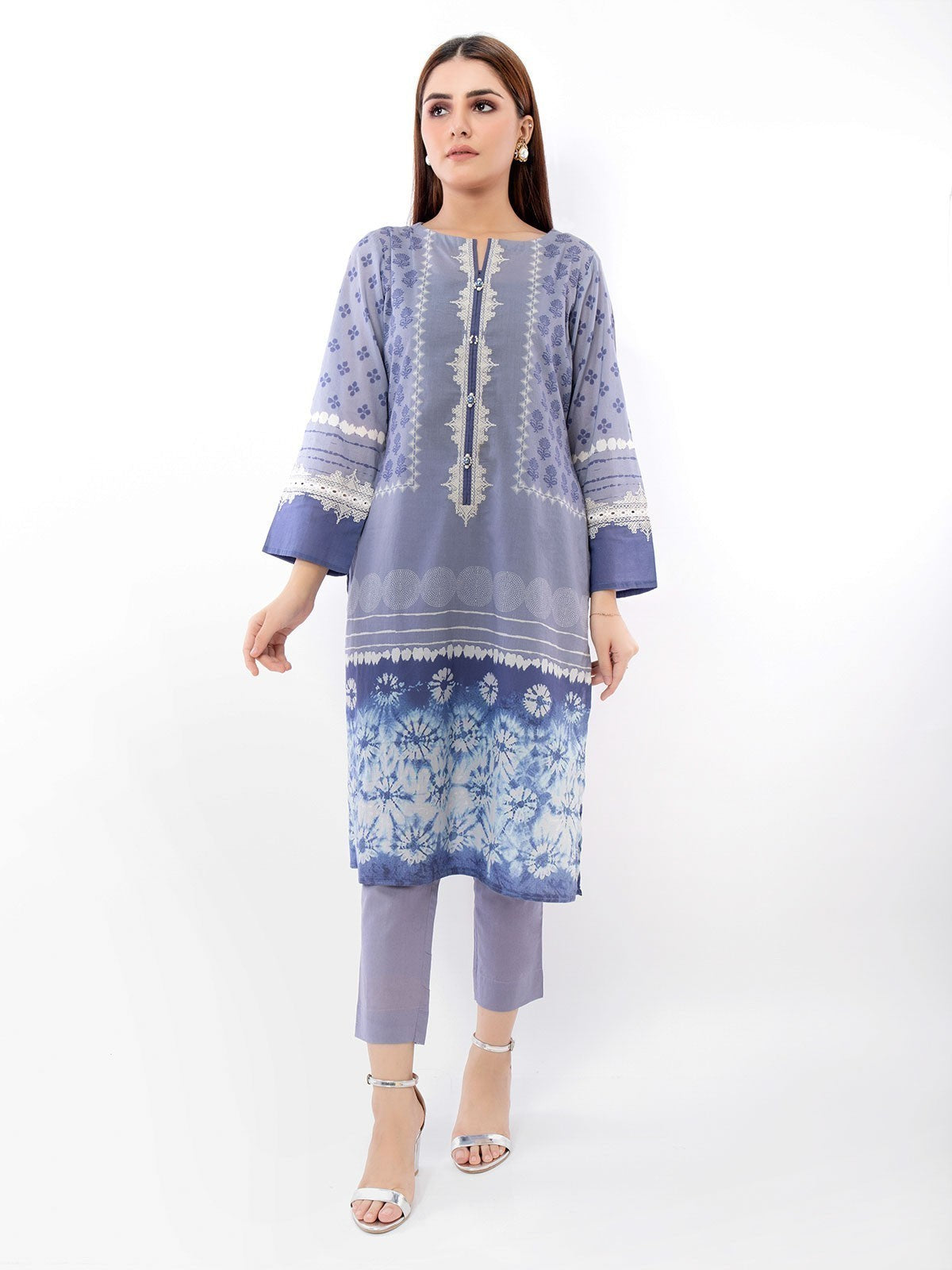 Edenrobe - Pret 2Pc Embroidered Lawn Shirt Trouser - EWTKE21-67506 (2PCS)