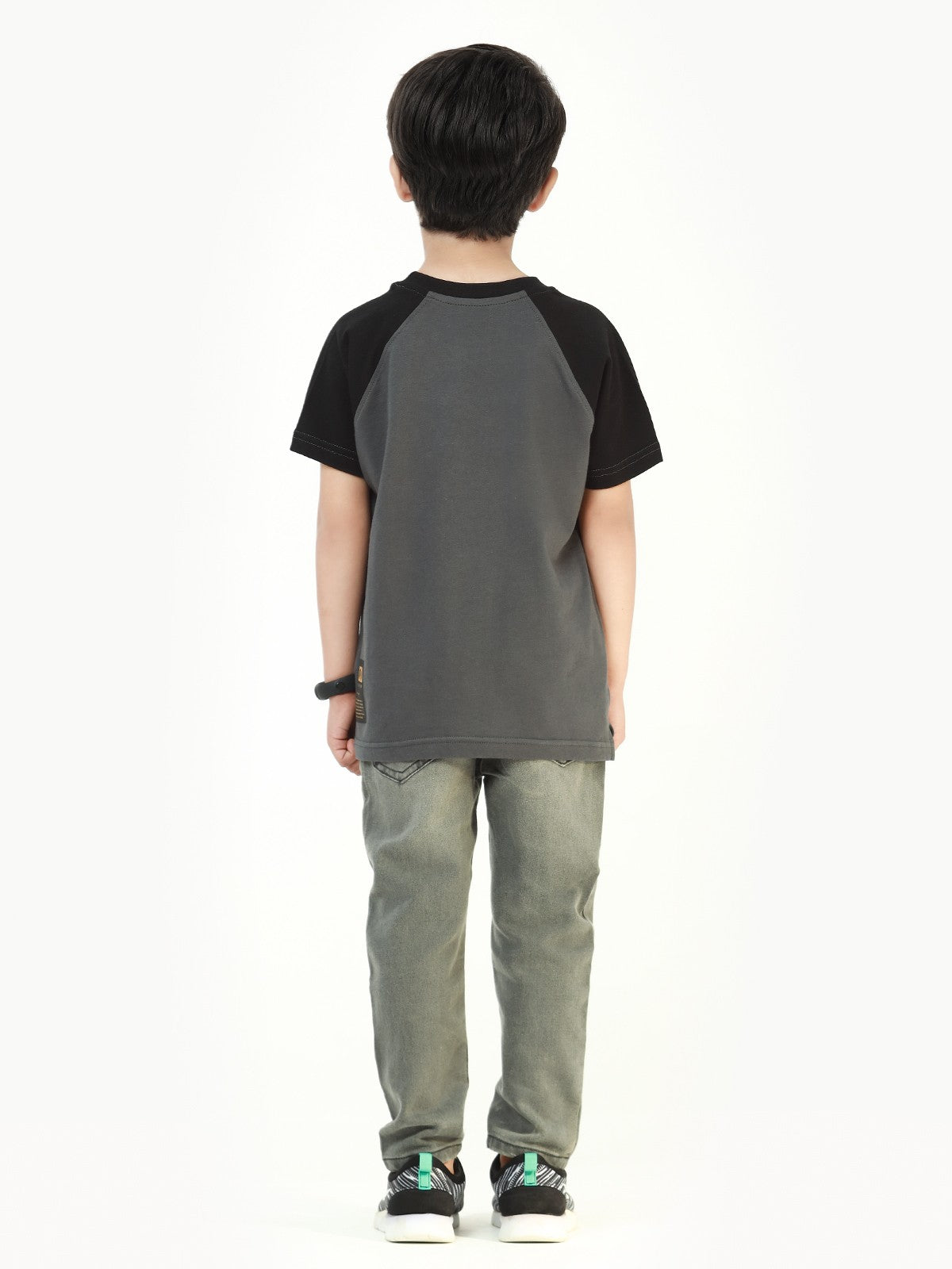 Edenrobe - Boy's Grey & Black T-Shirt - EBTTS22-030
