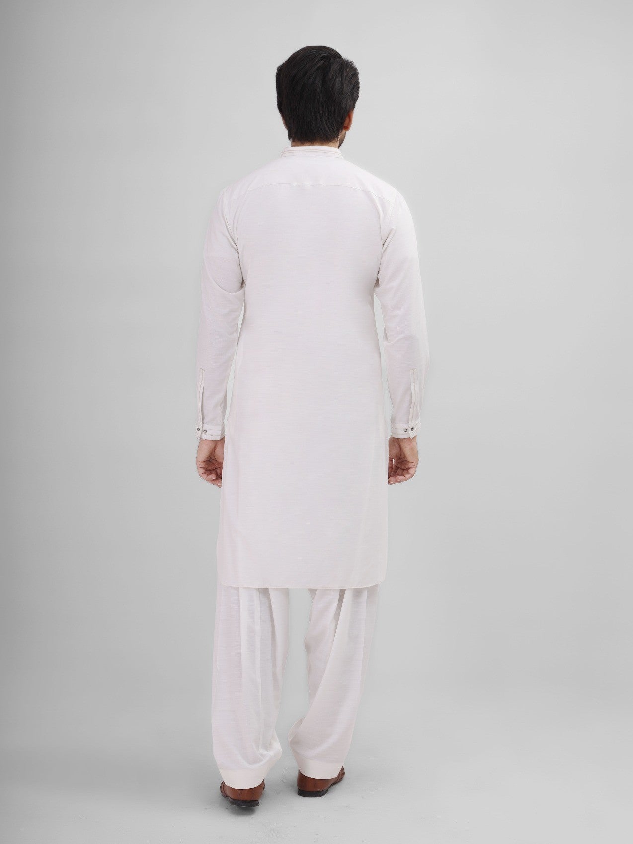 Edenrobe - Men's Off White Kurta Shalwar - EMTKS22S-40926