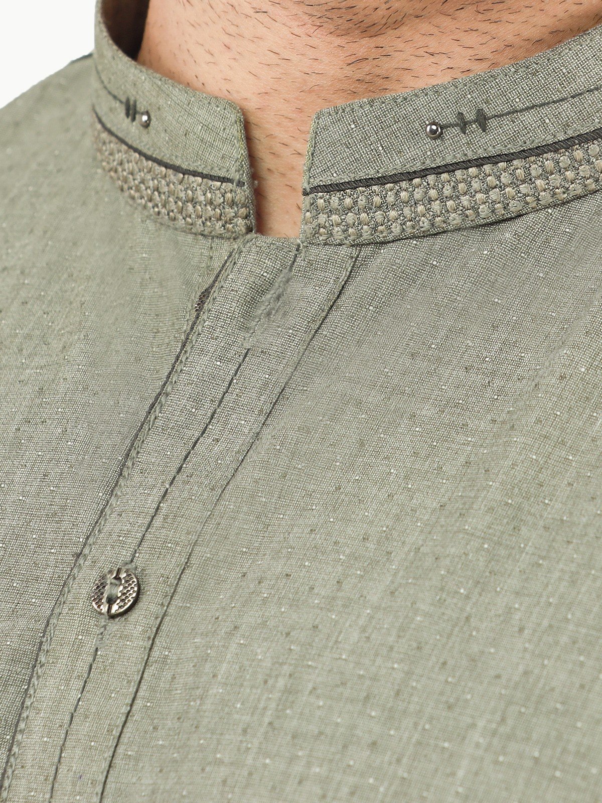 Edenrobe - Men's Sage Green Kurta Shalwar - EMTKS22S-40954