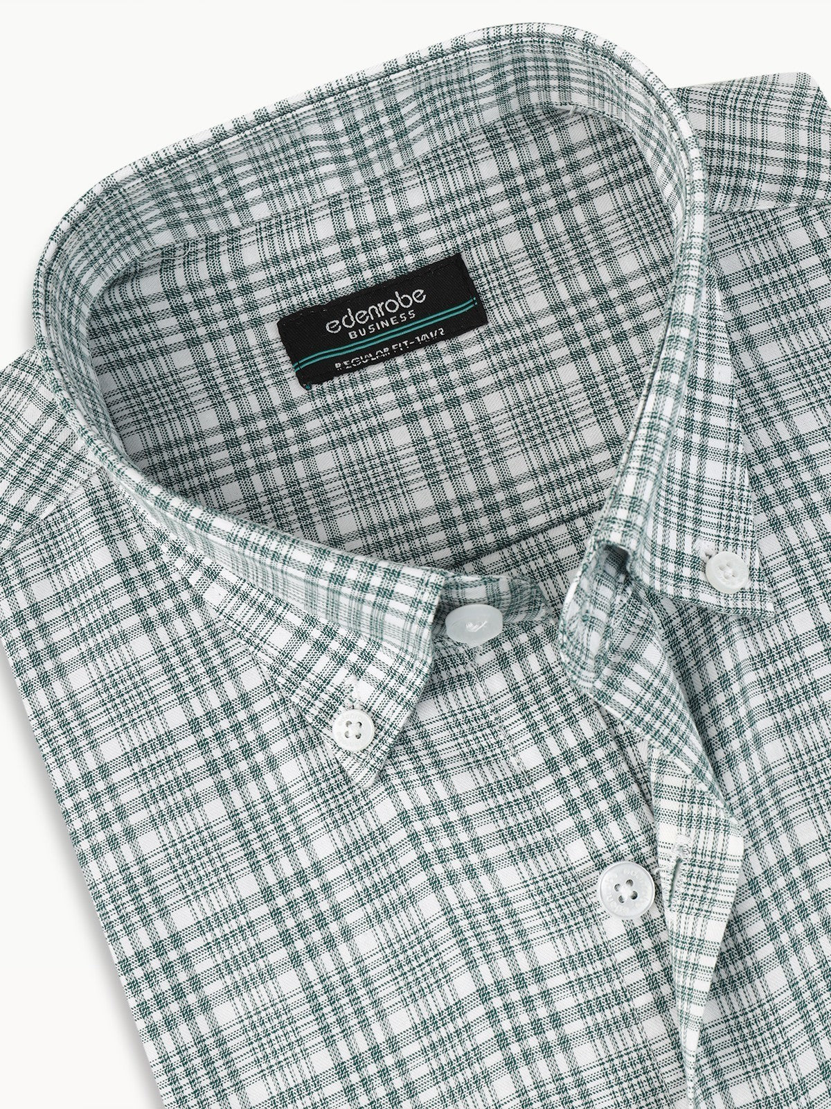 Edenrobe - Men's White Green Shirt - EMTSB22-091