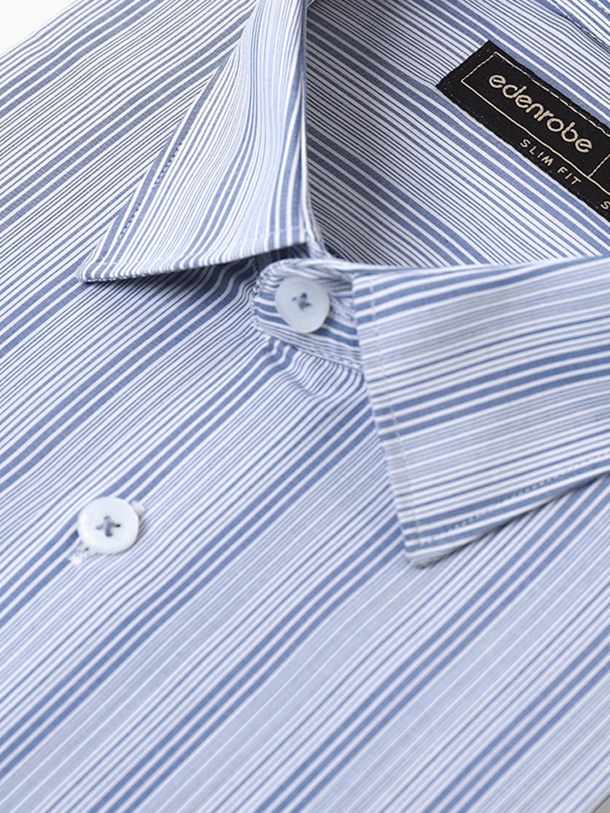 Edenrobe - Men's Blue Striped Shirt - EMTSI22-50250