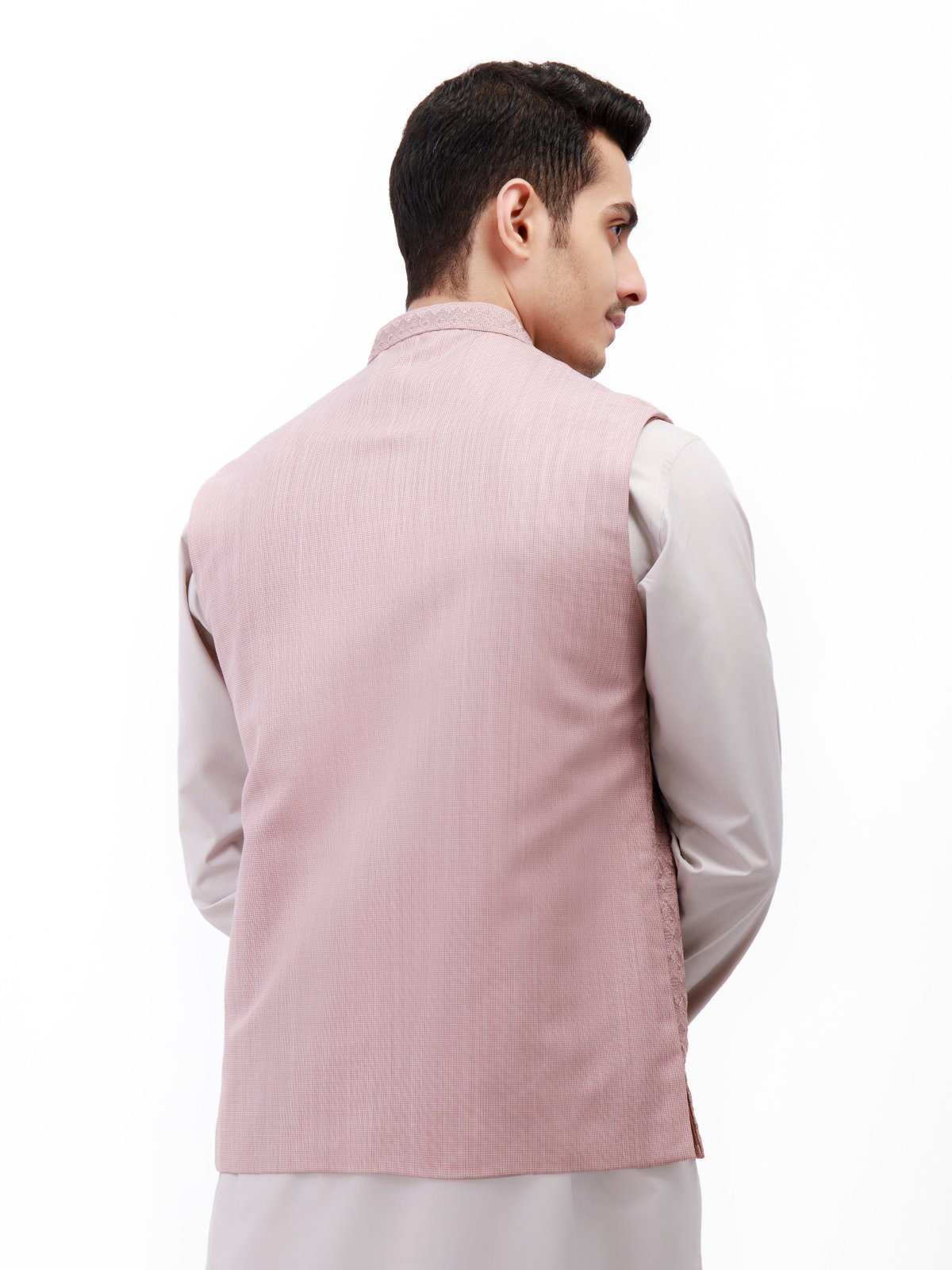Edenrobe - Men's Tea Rose Waist Coat Ceremonial - EMTWCC21-099