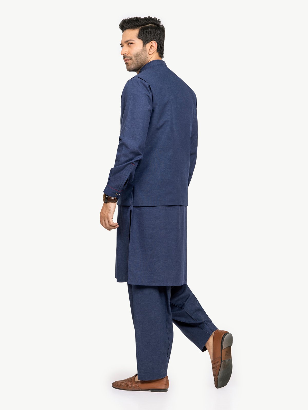 Edenrobe - Men's Navy Waist Coat Suit - EMTWCS21-017