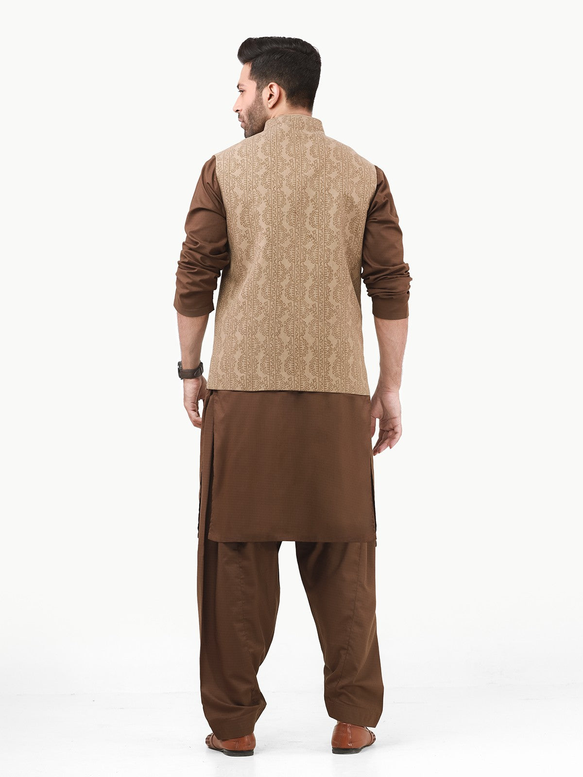 Edenrobe - Men's Beige Waist Coat - EMTWC22-35792