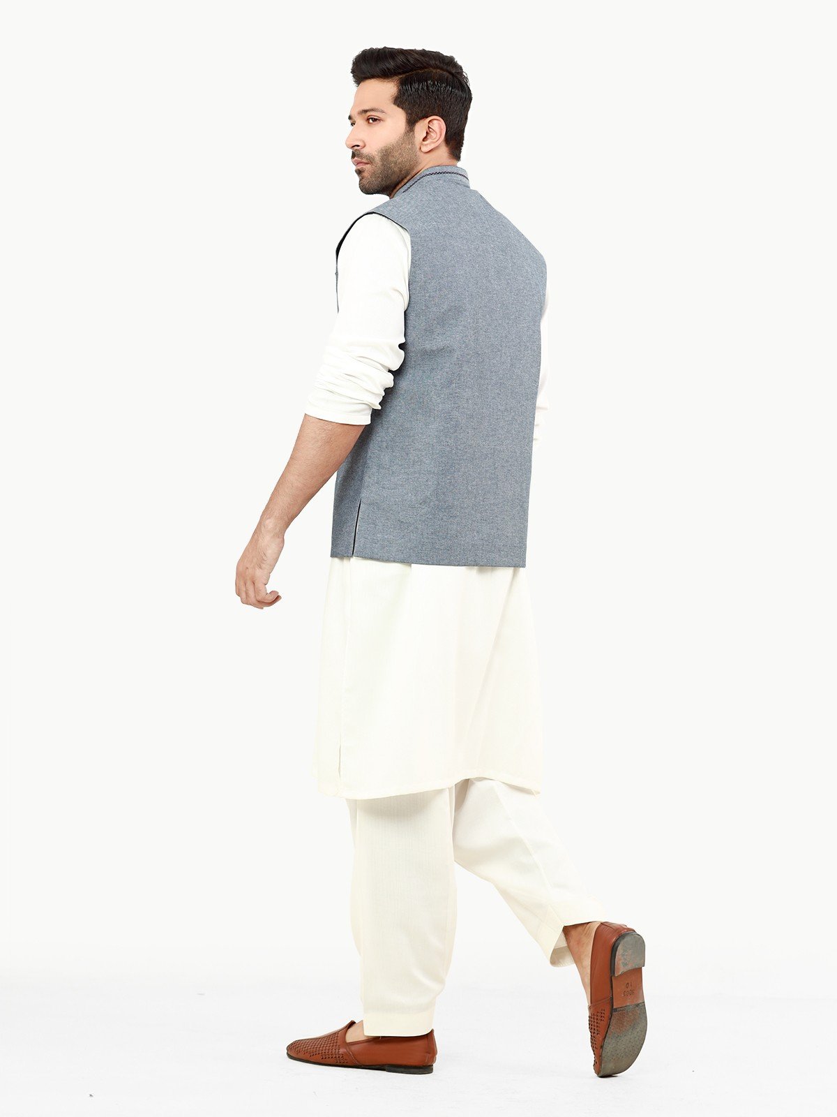 Edenrobe - Men's Steel Blue Waist Coat - EMTWC22-35813