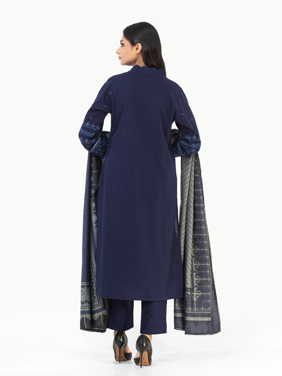 Edenrobe - Pret 3Pc Embroidered Khaddar Suit - EWTKE22-68119 (3P)
