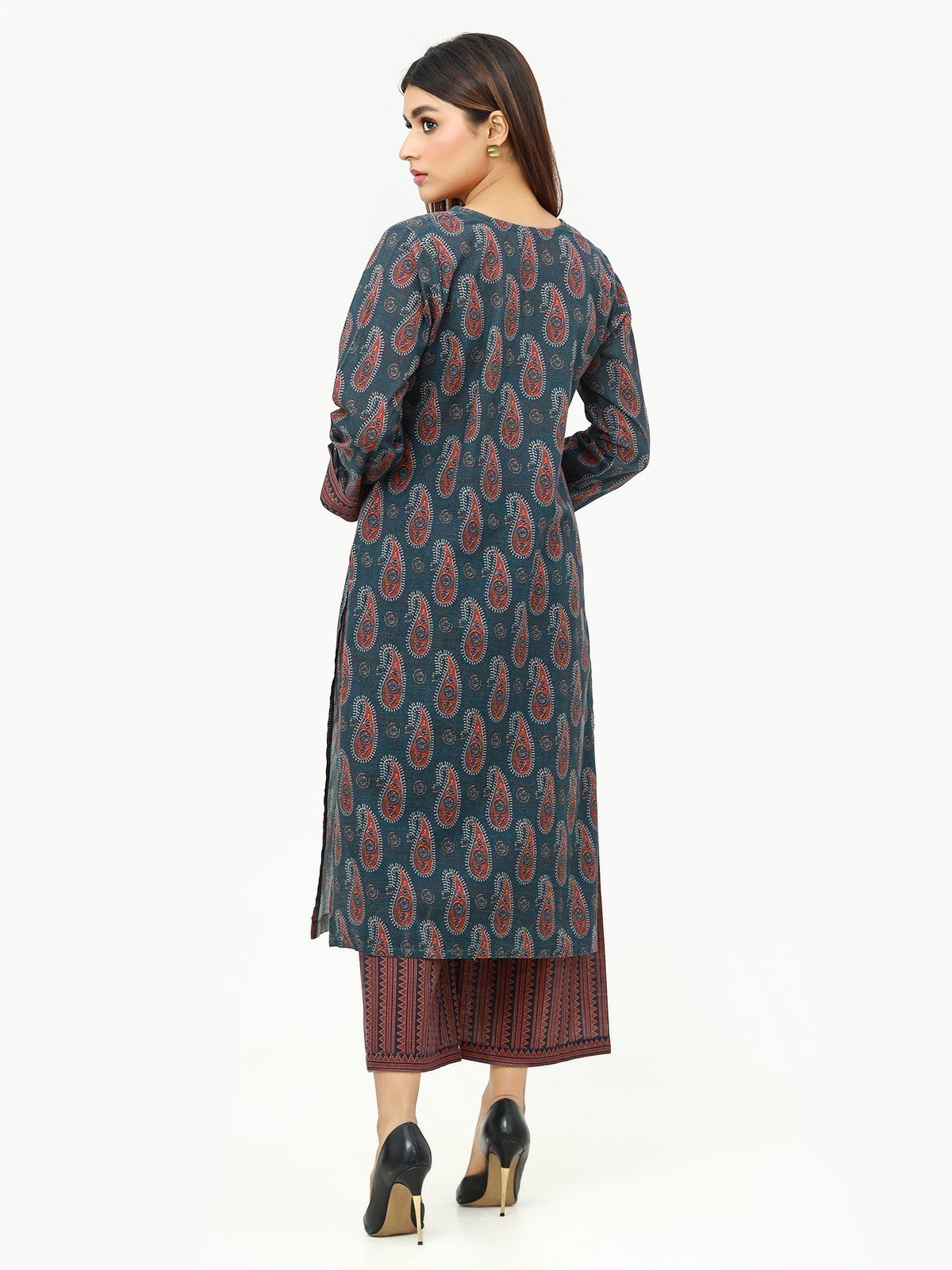 Edenrobe - Pret 2Pc Printed Khaddar Shirt Trouser - EWTKP22-68613 (ST)