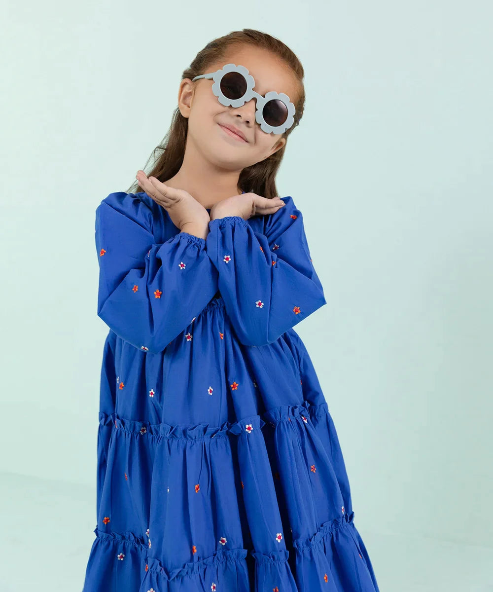 Sapphire - Embroidered Cambric Tiered Dress
