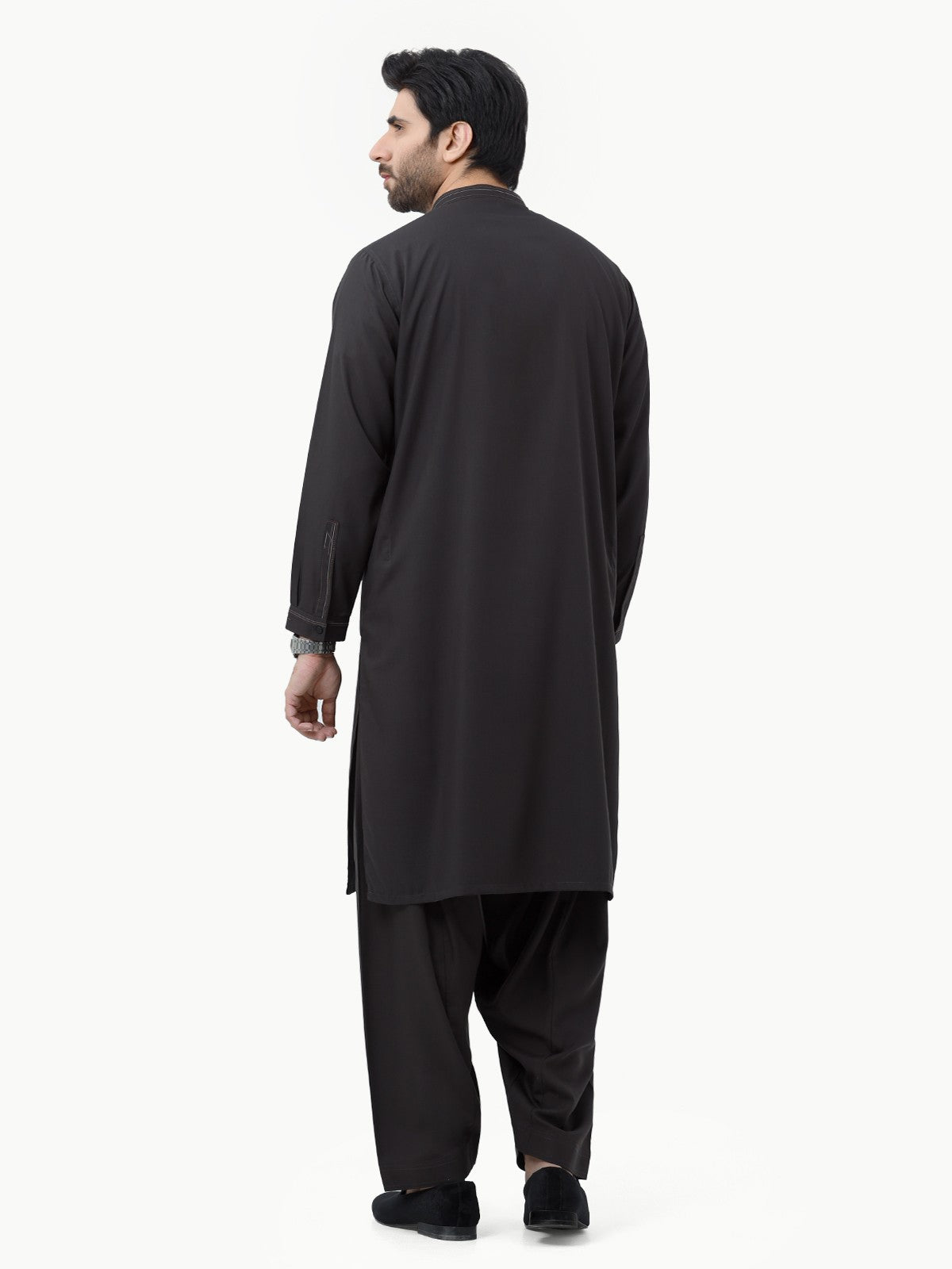 Edenrobe - Men's Charcoal Kurta Shalwar - EMTKS22-40971