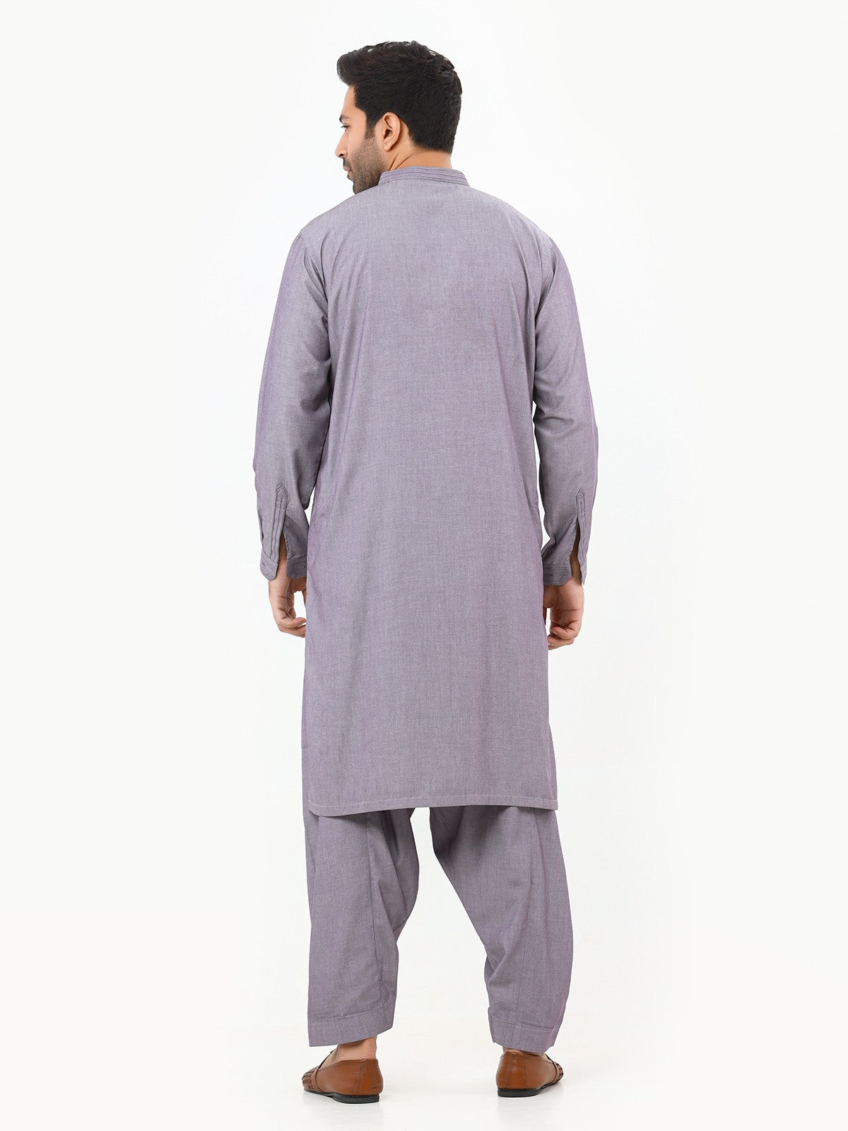 Edenrobe - Men's Light Purple Kurta Shalwar - EMTKS22S-40966