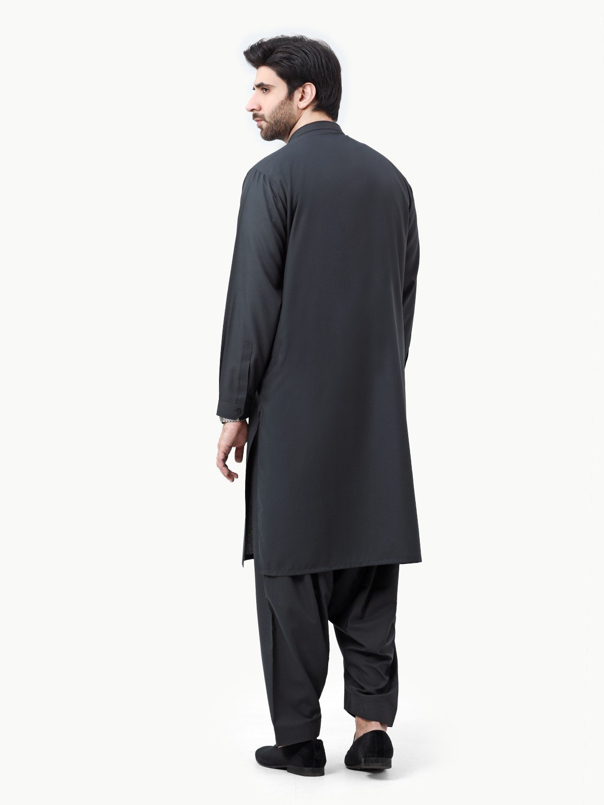 Edenrobe - Men's Charcoal Kurta Shalwar - EMTKS23-40992