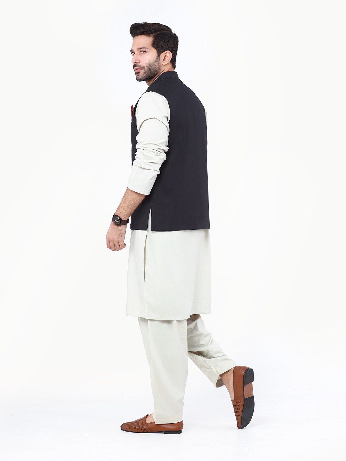 Edenrobe - Men's Black Waist Coat - EMTWC22-35814