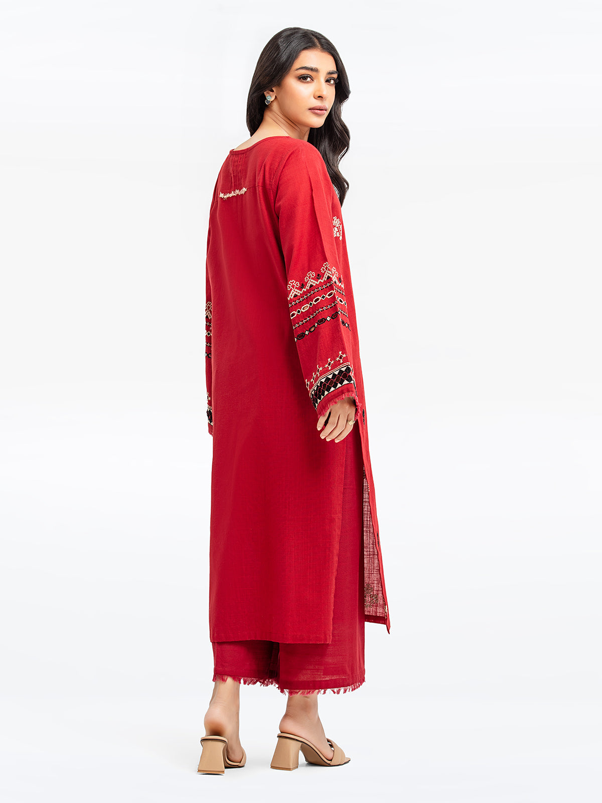 Edenrobe - Pret 2Pc Embroidered Khaddar Shirt Trouser - EWTKE23-69411ST