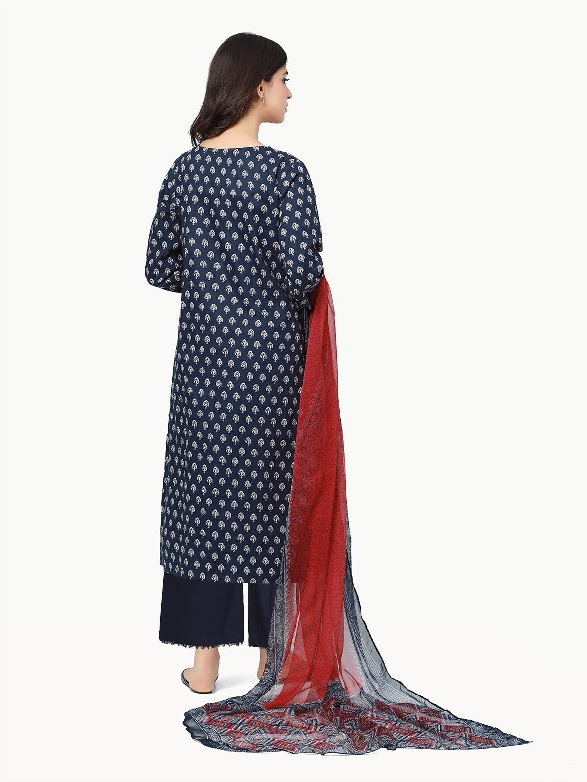 Edenrobe - Pret 3Pc Printed Khaddar Suit - EWTKP22-68635 (3 PCS)