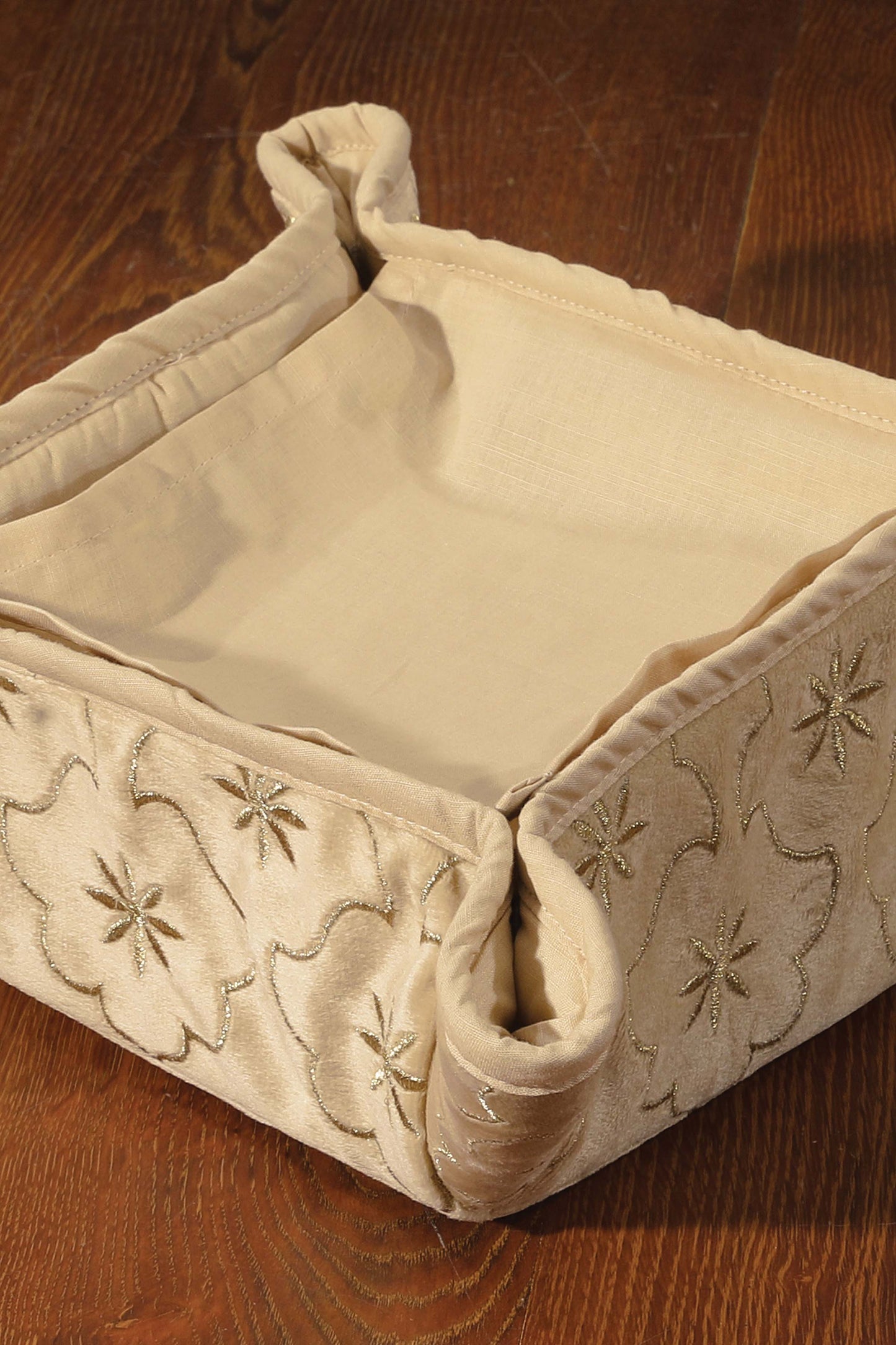 Nishat Linen - Vanilla Embroidered Bread Basket