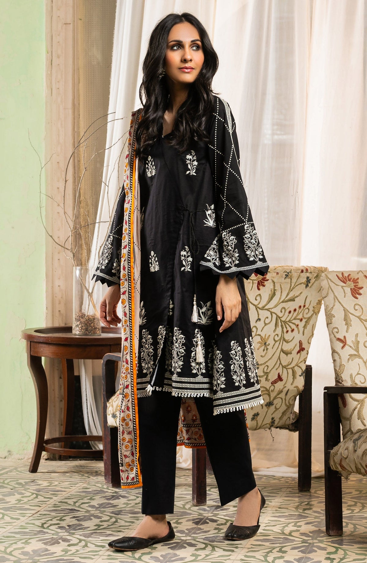 Orient - Unstitched 2 Piece Puff Printed Lawn Shirt Dupatta