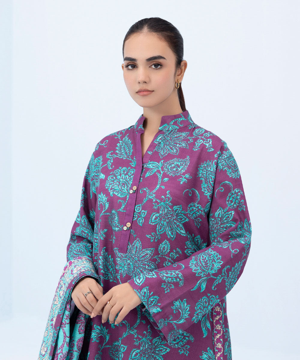 Sapphire - 3 Piece - Printed Light Khaddar Suit