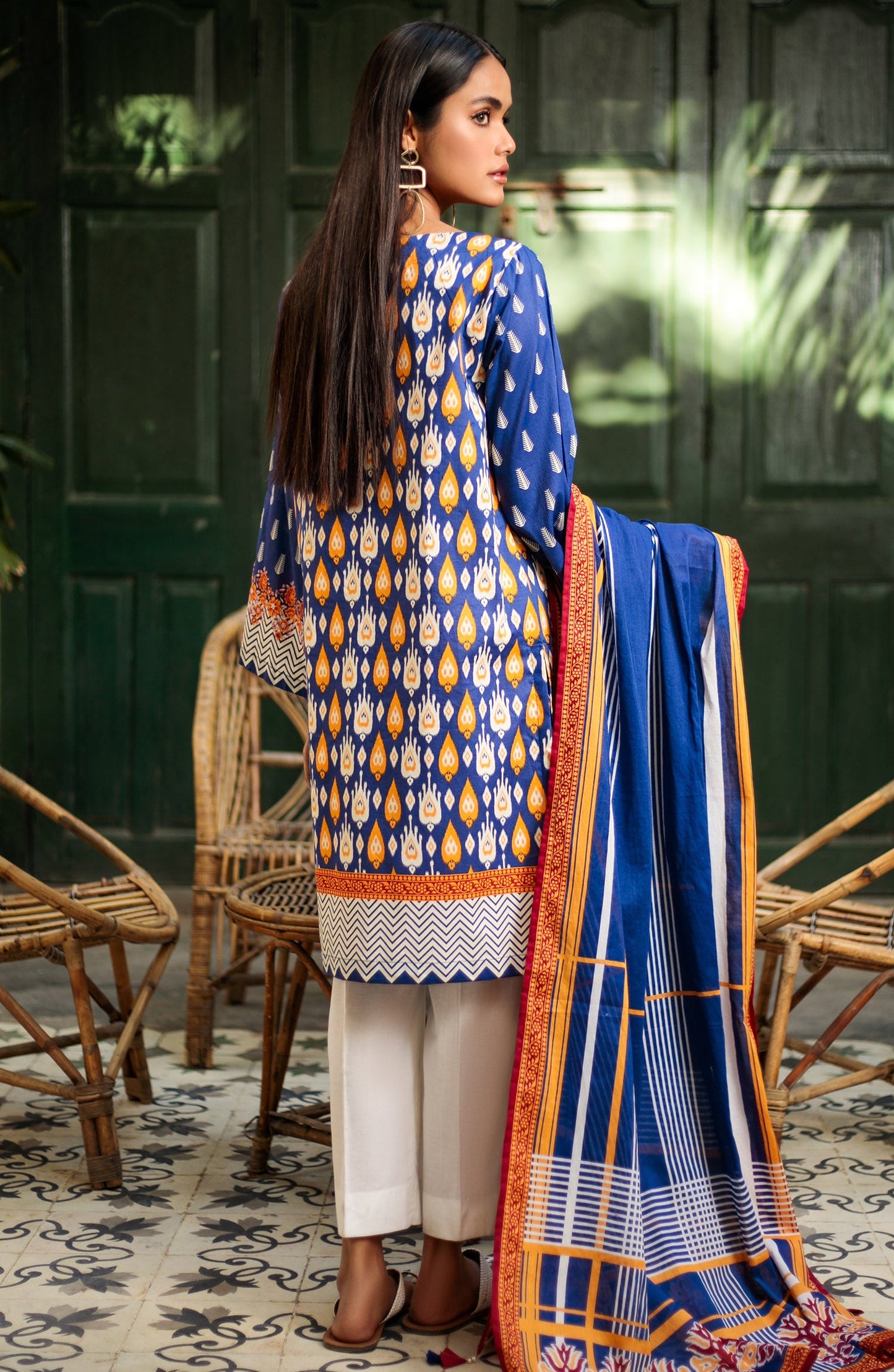 Orient - Unstitched 2 Piece Printed Lawn Shirt Dupatta