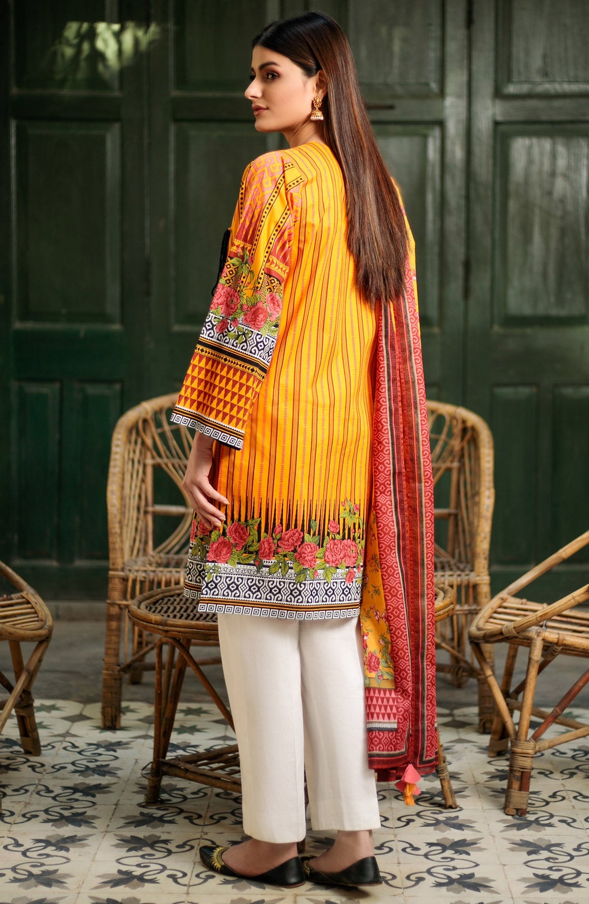 Orient - Unstitched 2 Piece Printed Lawn Shirt Dupatta