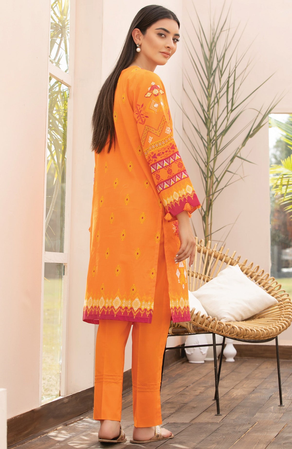 Orient - Unstitched 2 Piece Printed Lawn Shirt Trouser