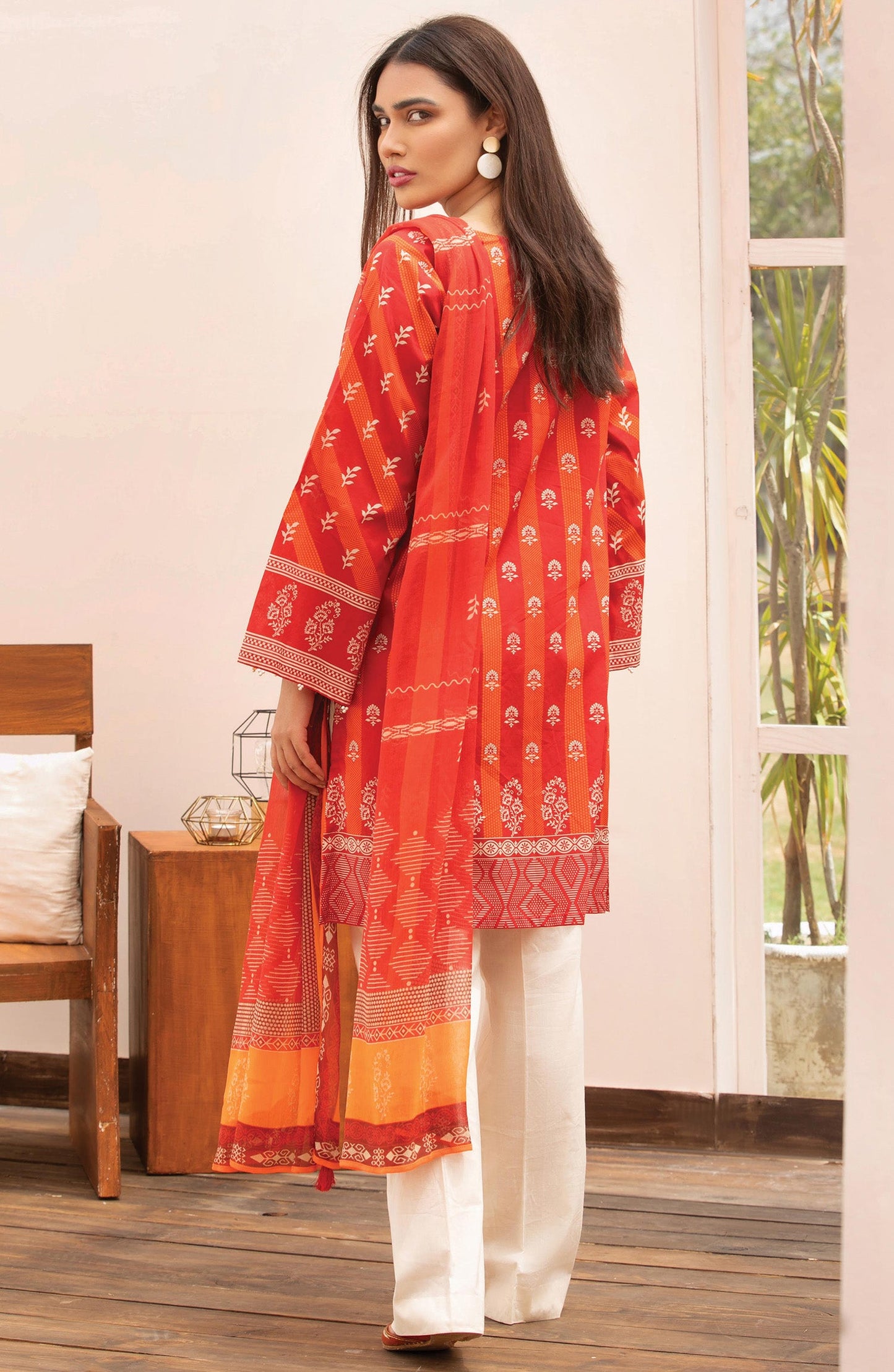 Orient - Unstitched 2 Piece Printed Lawn Shirt Chiffon Dupatta