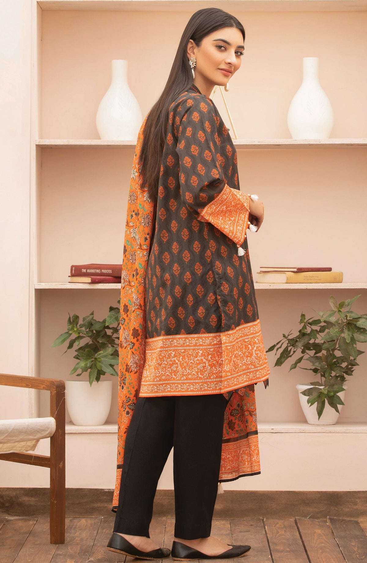 Orient - Unstitched 2 Piece Printed Lawn Shirt Dupatta