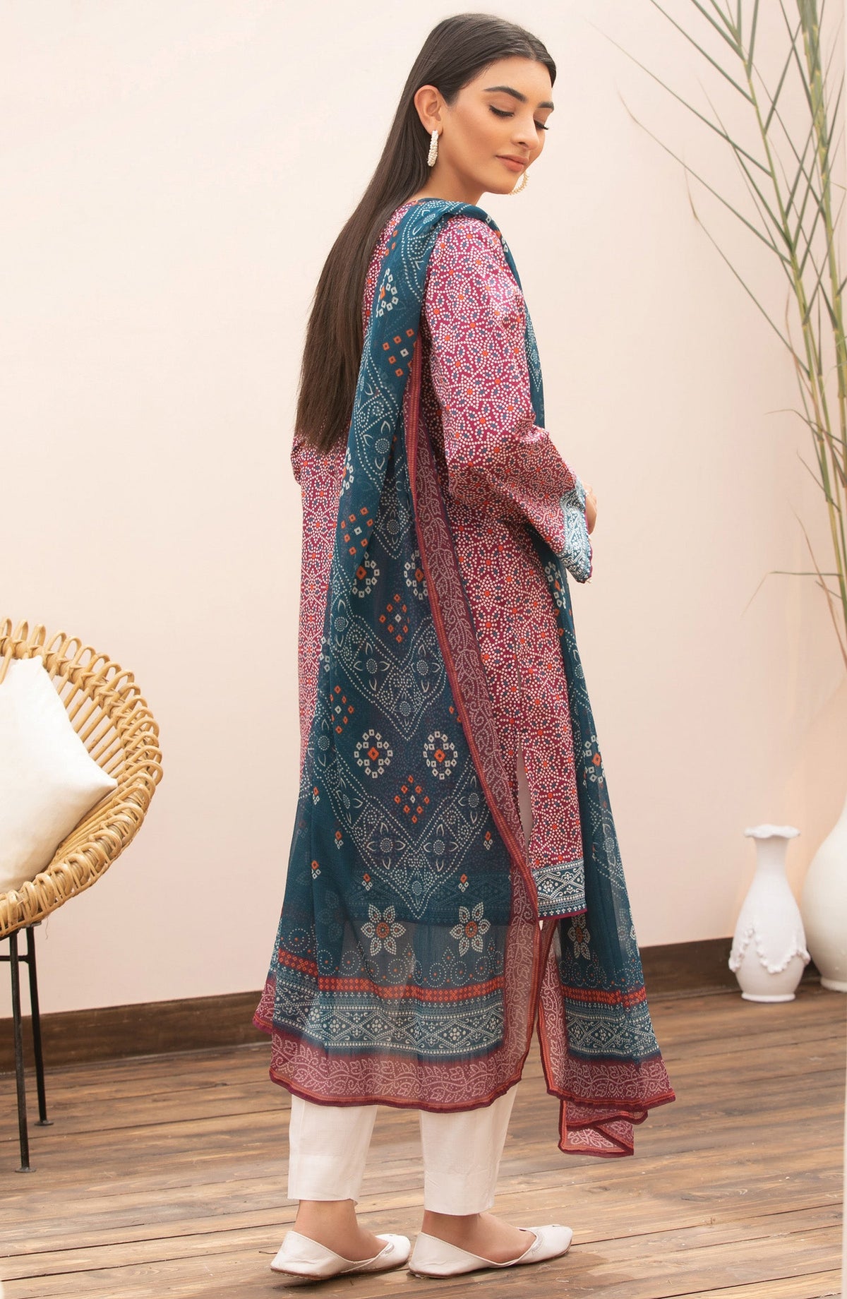 Orient - Unstitched 2 Piece Printed Lawn Shirt Chiffon Dupatta