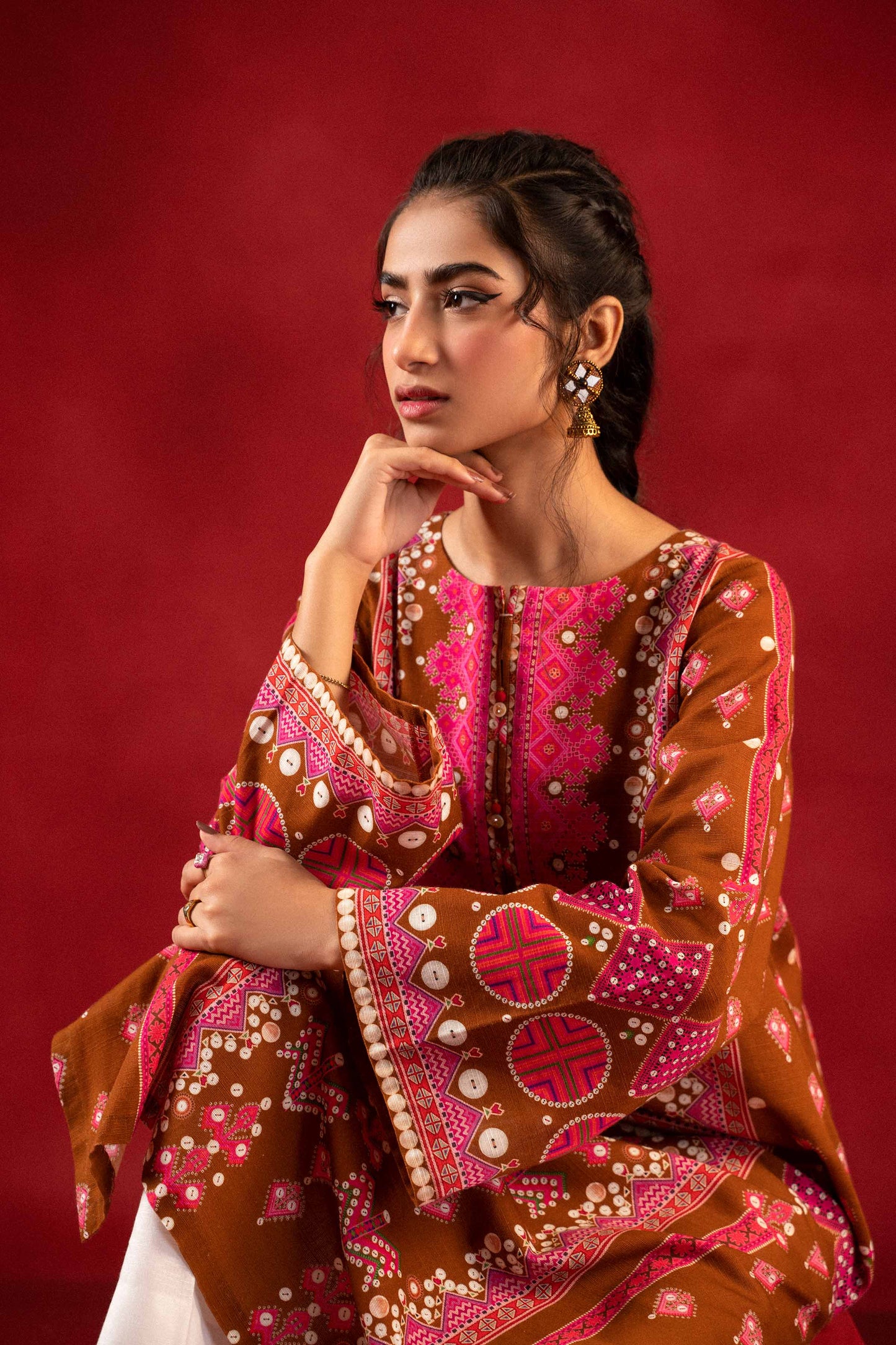Nishat Linen - 1 Piece - Digital Printed Loose Fabric - 42304098
