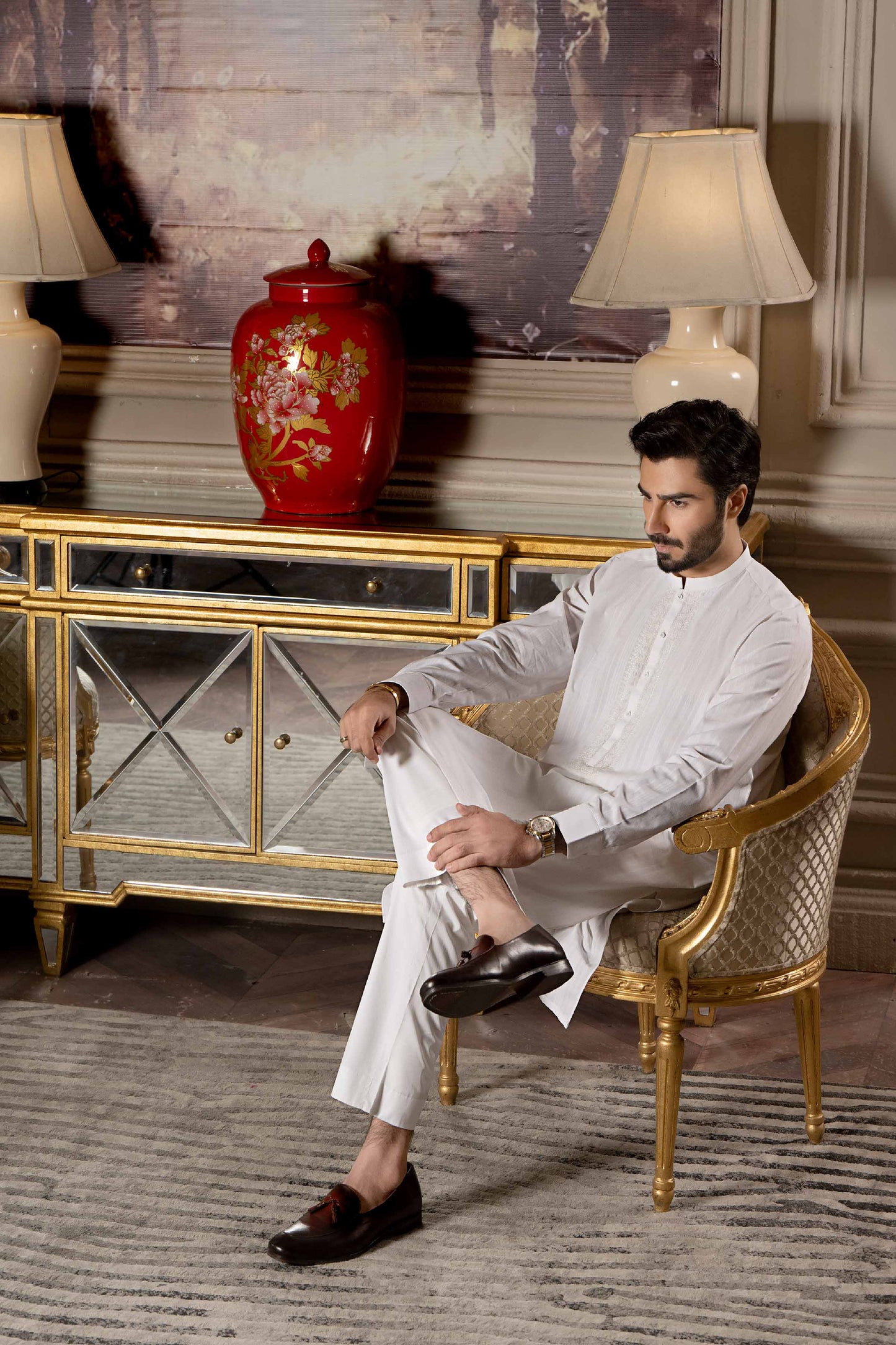 Nishat Linen - 2 Piece - Embroidered Naqsh Suit With Gift Box - 42307018