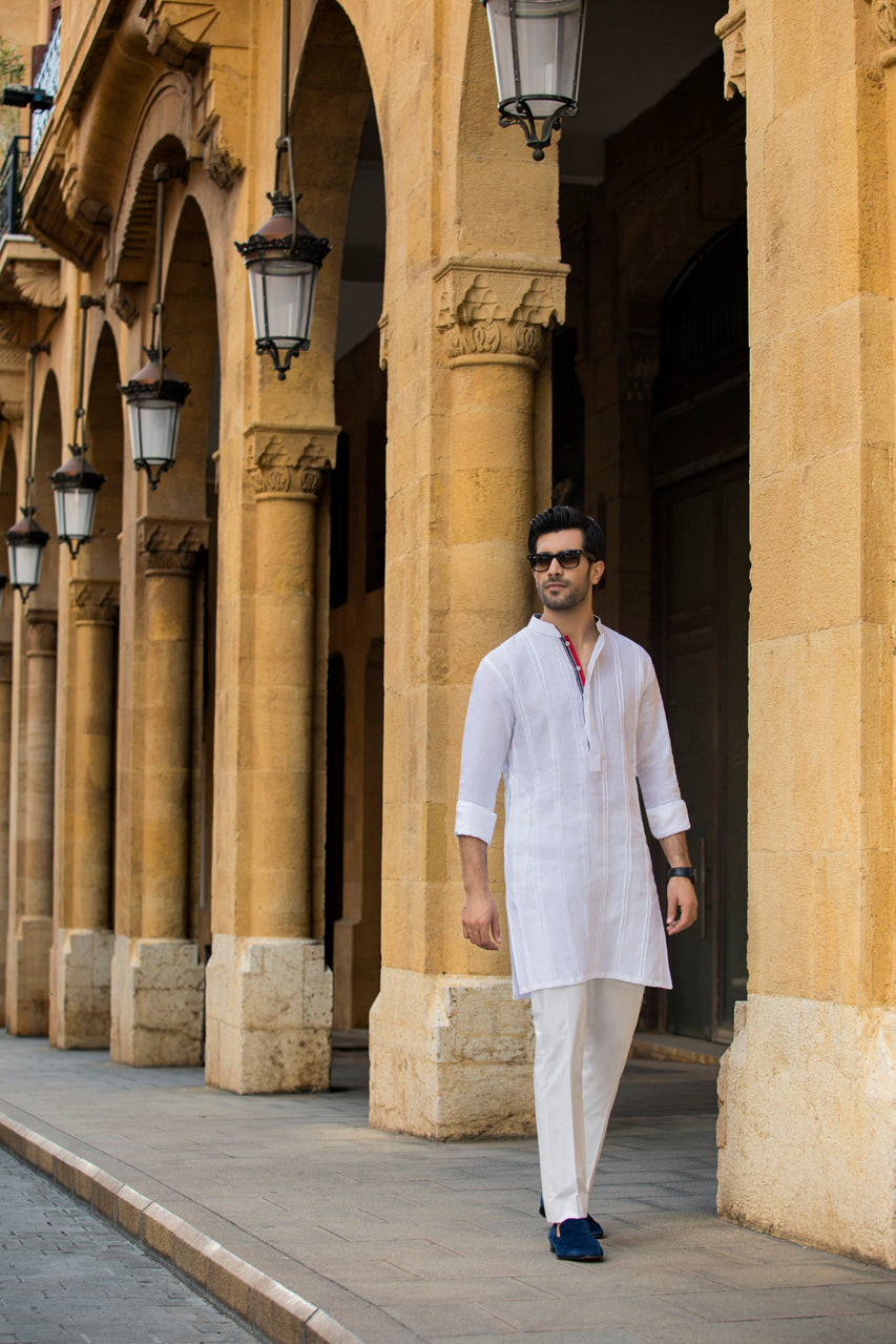 White Linen Kurta 1
