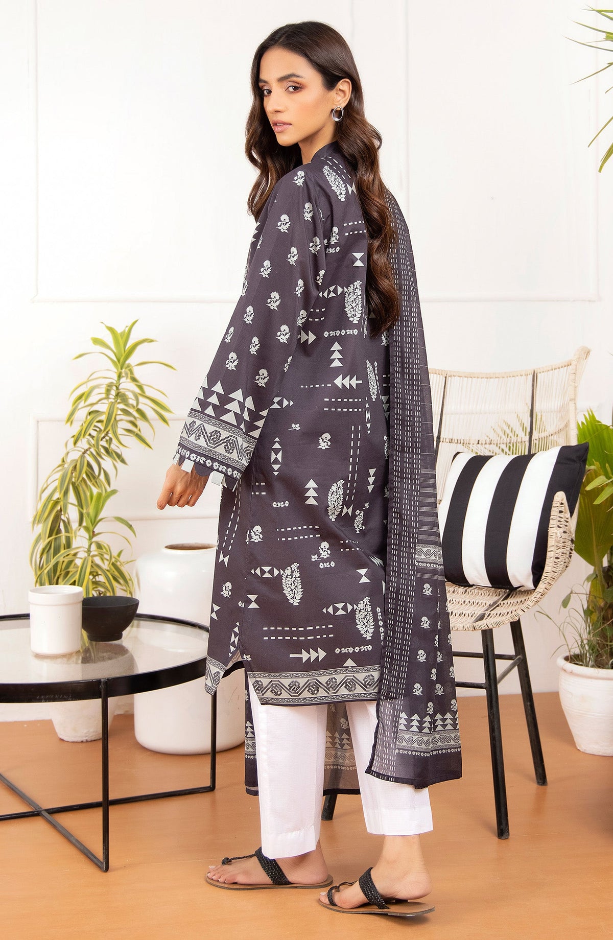Orient - Unstitched 2 Piece Printed Lawn Shirt Dupatta
