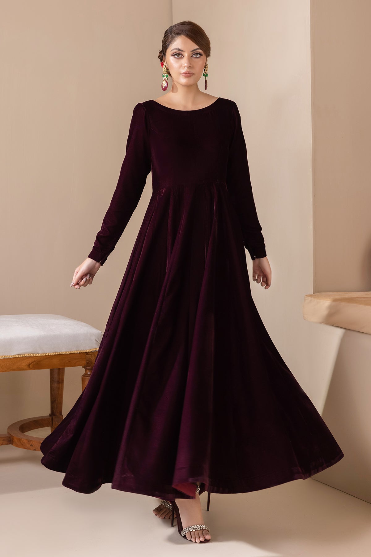 Baroque - SOLID VELVET FROCK PR-854
