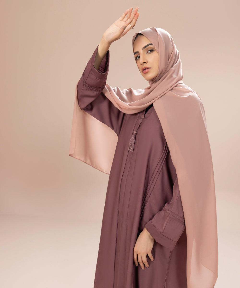 Sapphire - Button Through Abaya With Tassel Detail