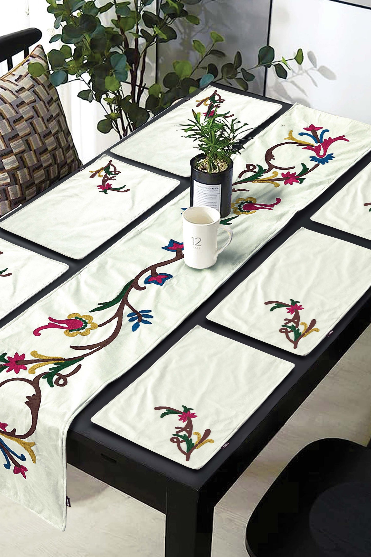 Nishat Linen - Batik Table Runner Set - 7 Piece