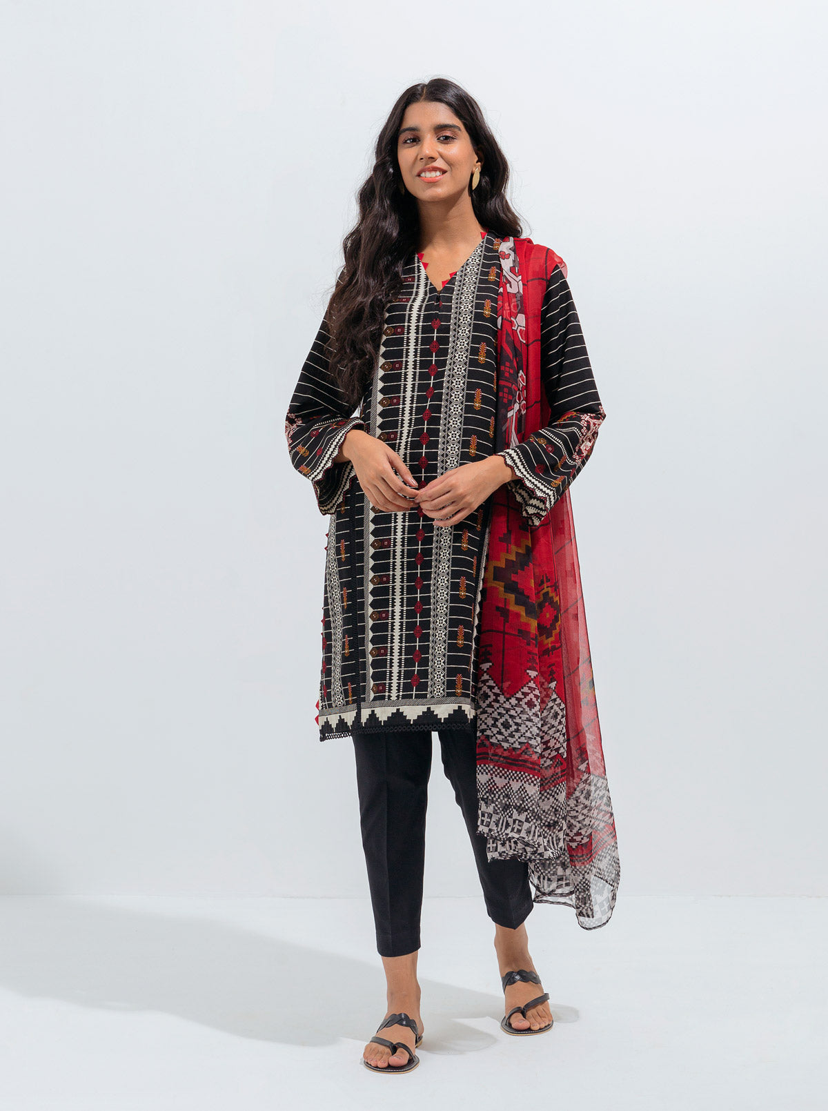 Beechtree - Tribal Mesh-Printed-2P (UNSTITCHED)