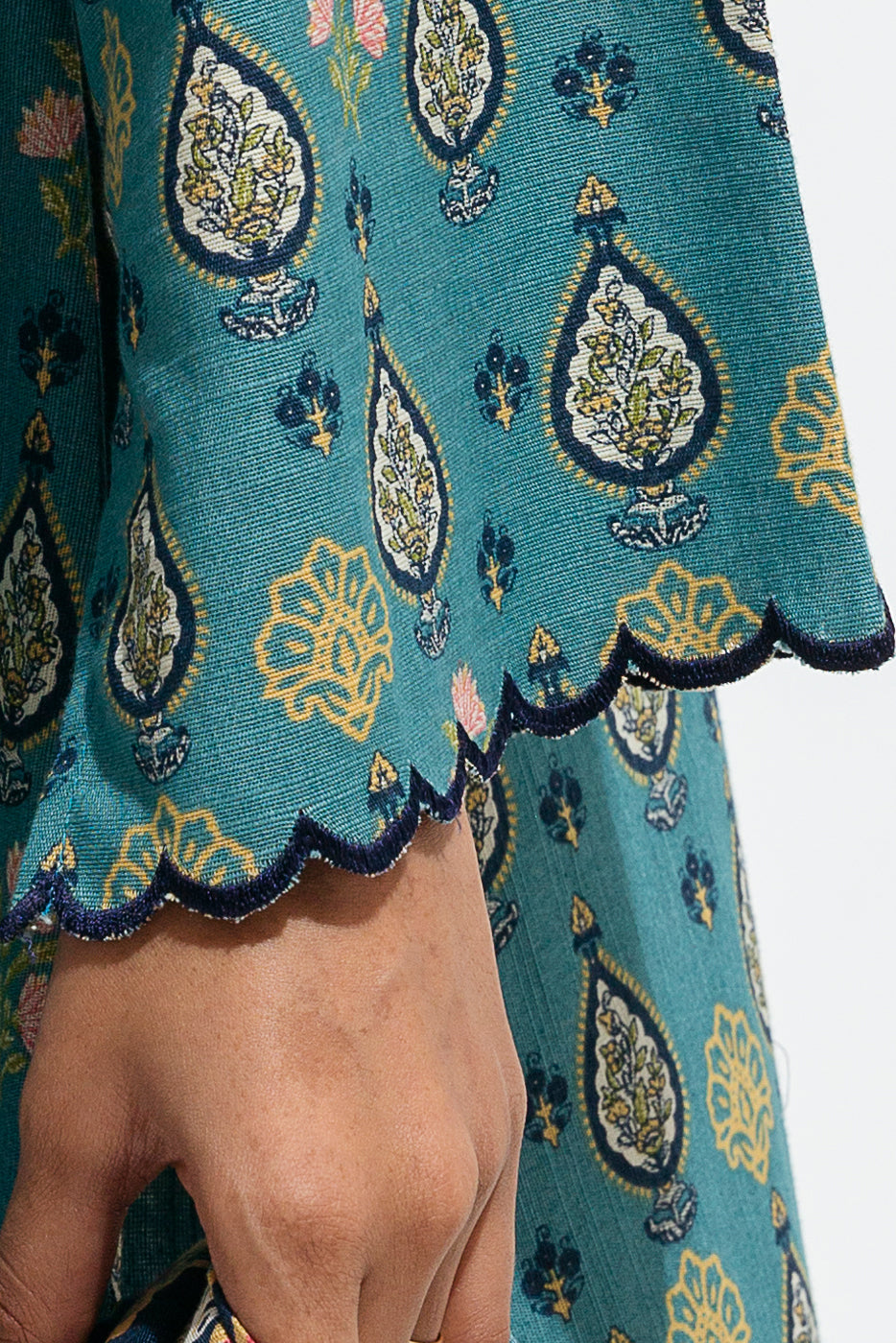 Beechtree - 2 PIECE - PRINTED KHADDAR SUIT - CERULEAN GLOW (UNSTITCHED)