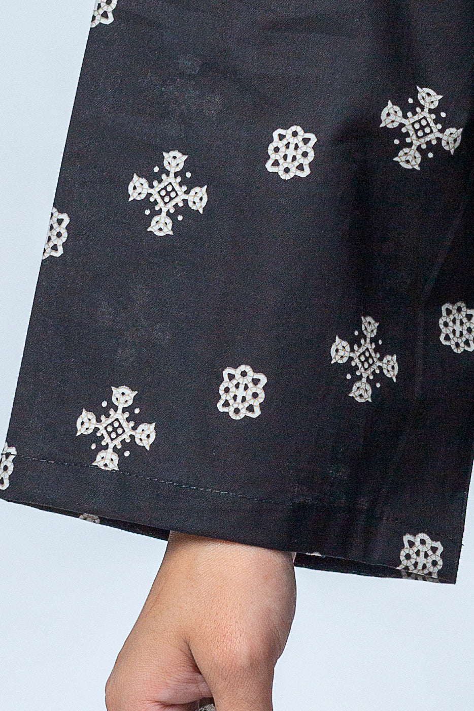 Beechtree - 3 PIECE - EMBROIDERED CAMBRIC SUIT - MIDNIGHT BLACK (UNSTITCHED)