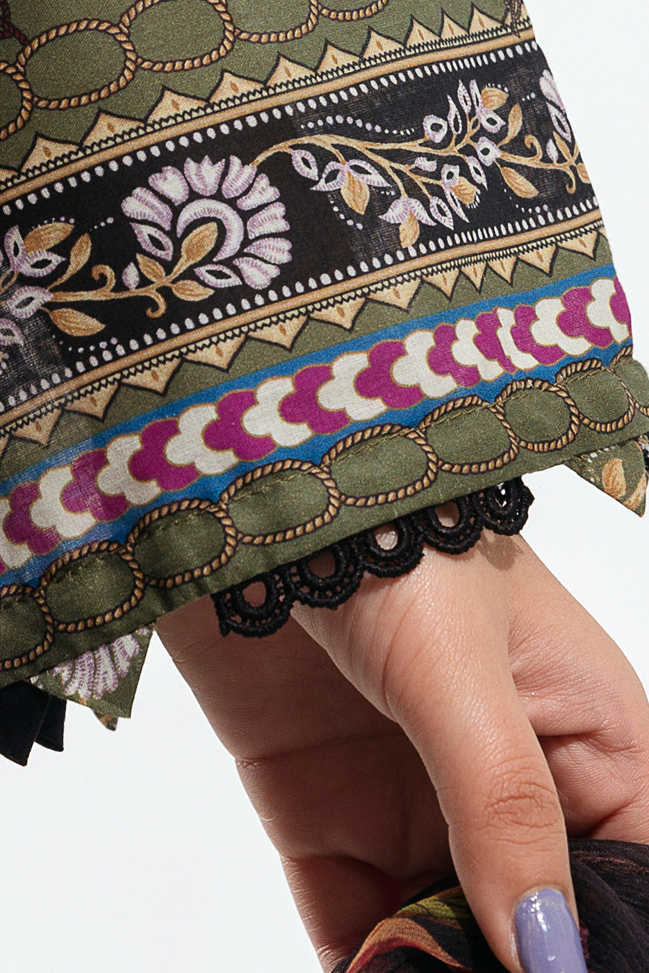 Beechtree - 3 PIECE - PRINTED LAWN SUIT - GLOOMY SAGE (UNSTITCHED)