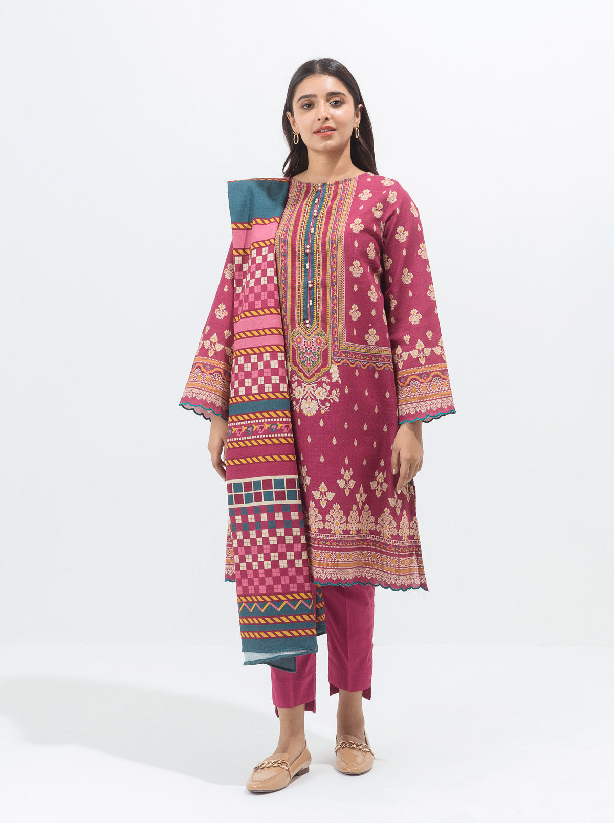 Beechtree - Garnet Glint-Printed-2P (UNSTITCHED)