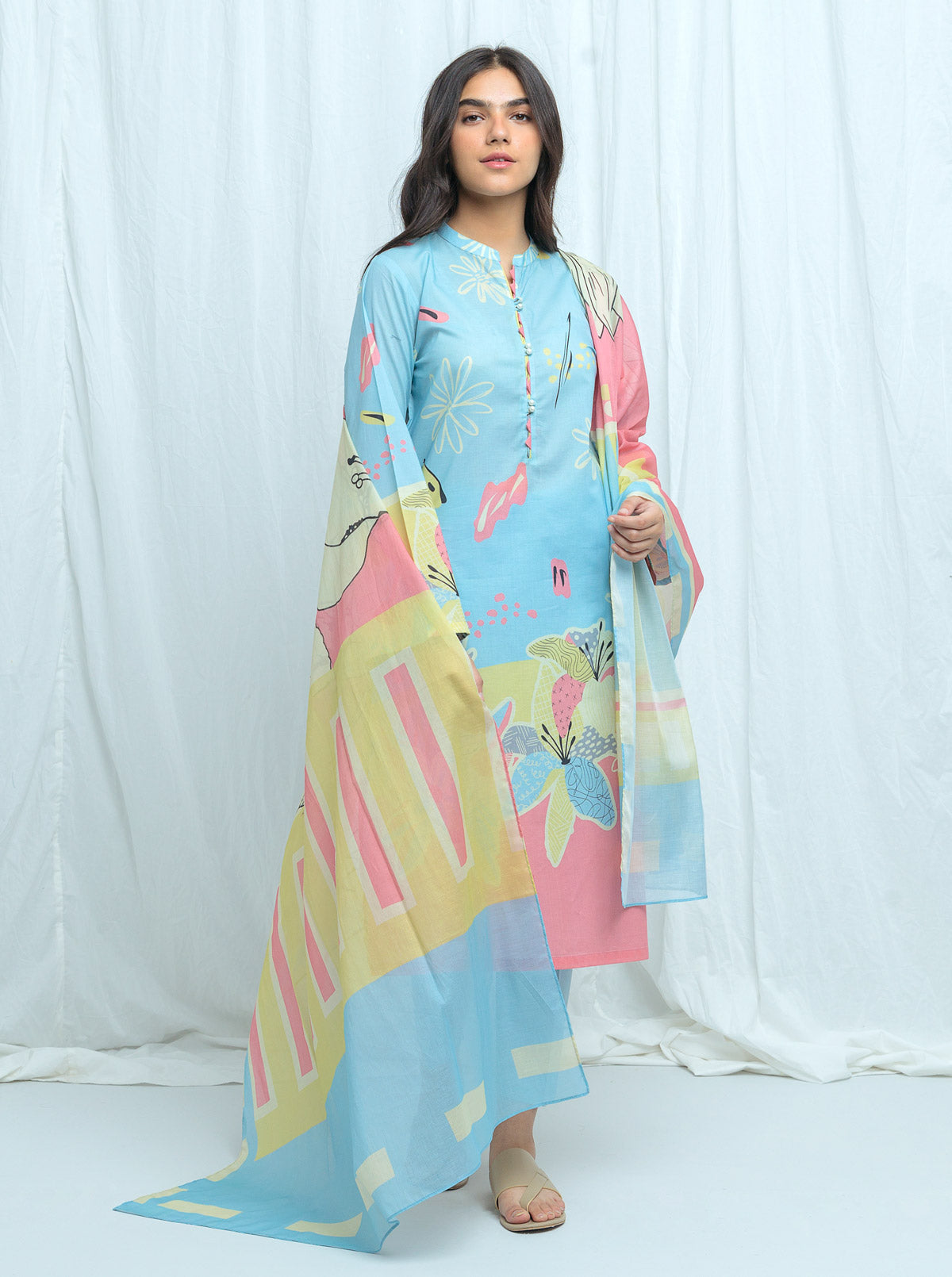 Beechtree - Sugared tones-Printed-3P (UNSTITCHED)