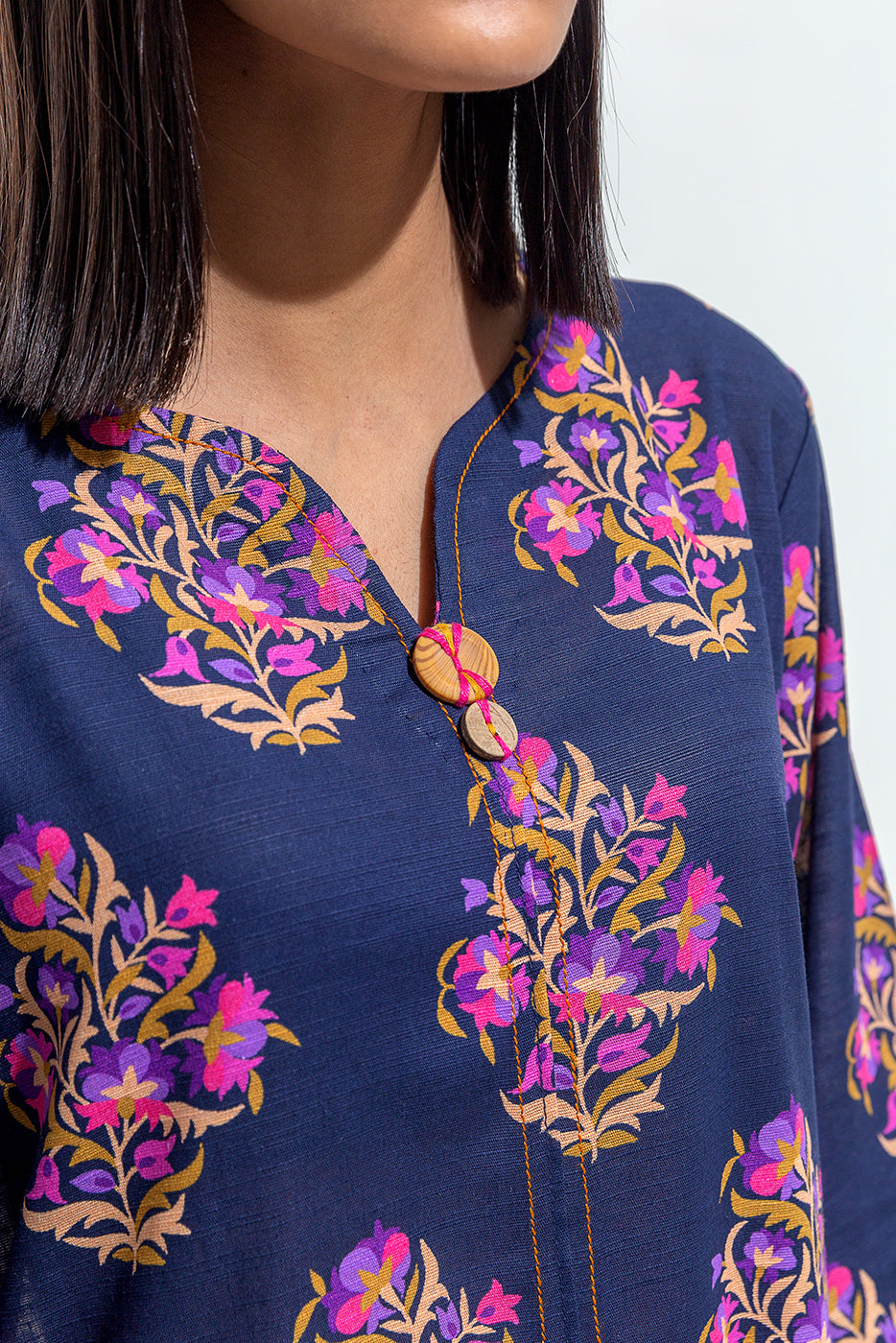 Beechtree - PRINTED SLUB KHADDAR SHIRT (PRET)