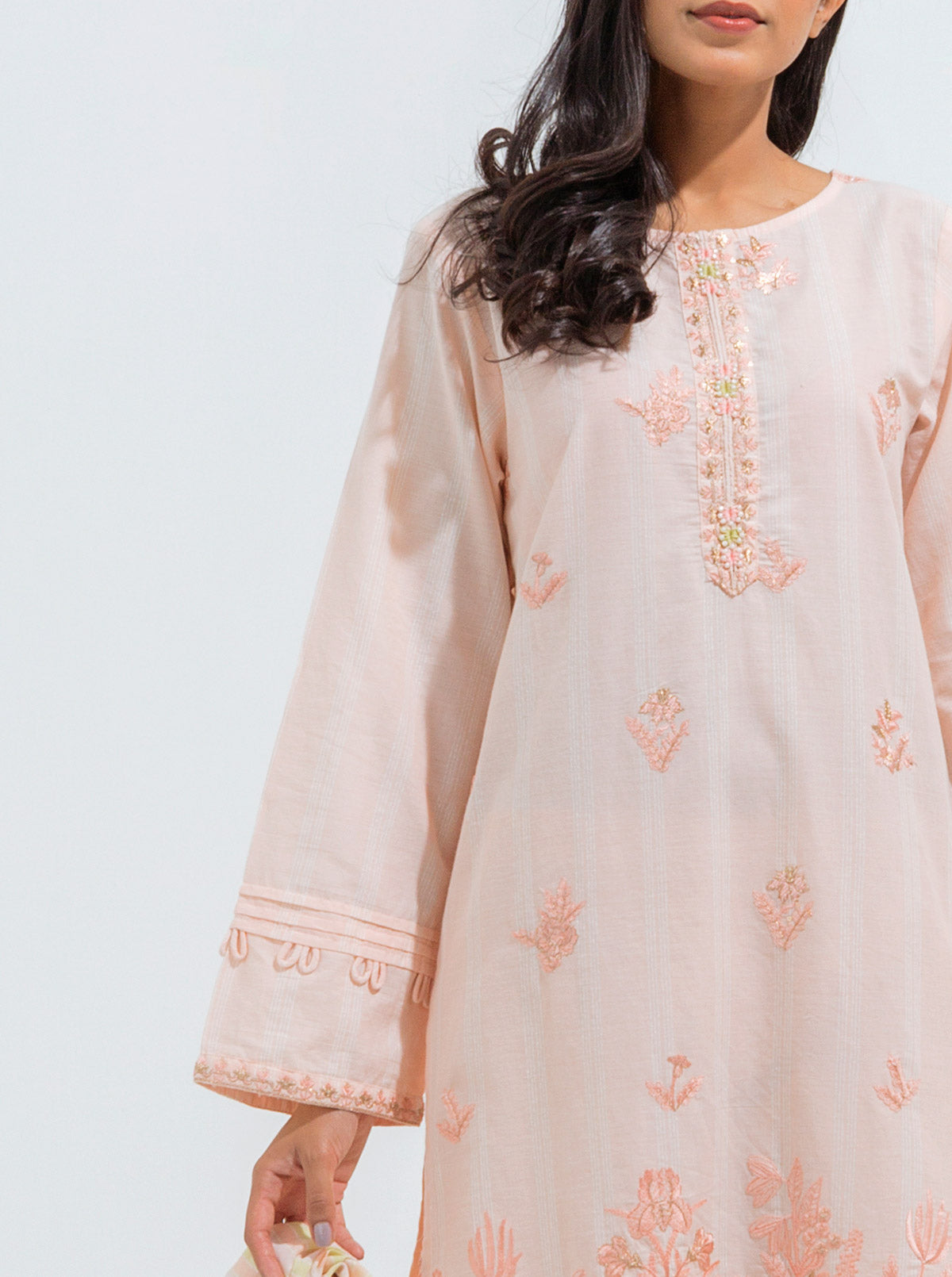 Beechtree - Embroidered Shirt With Dupatta
